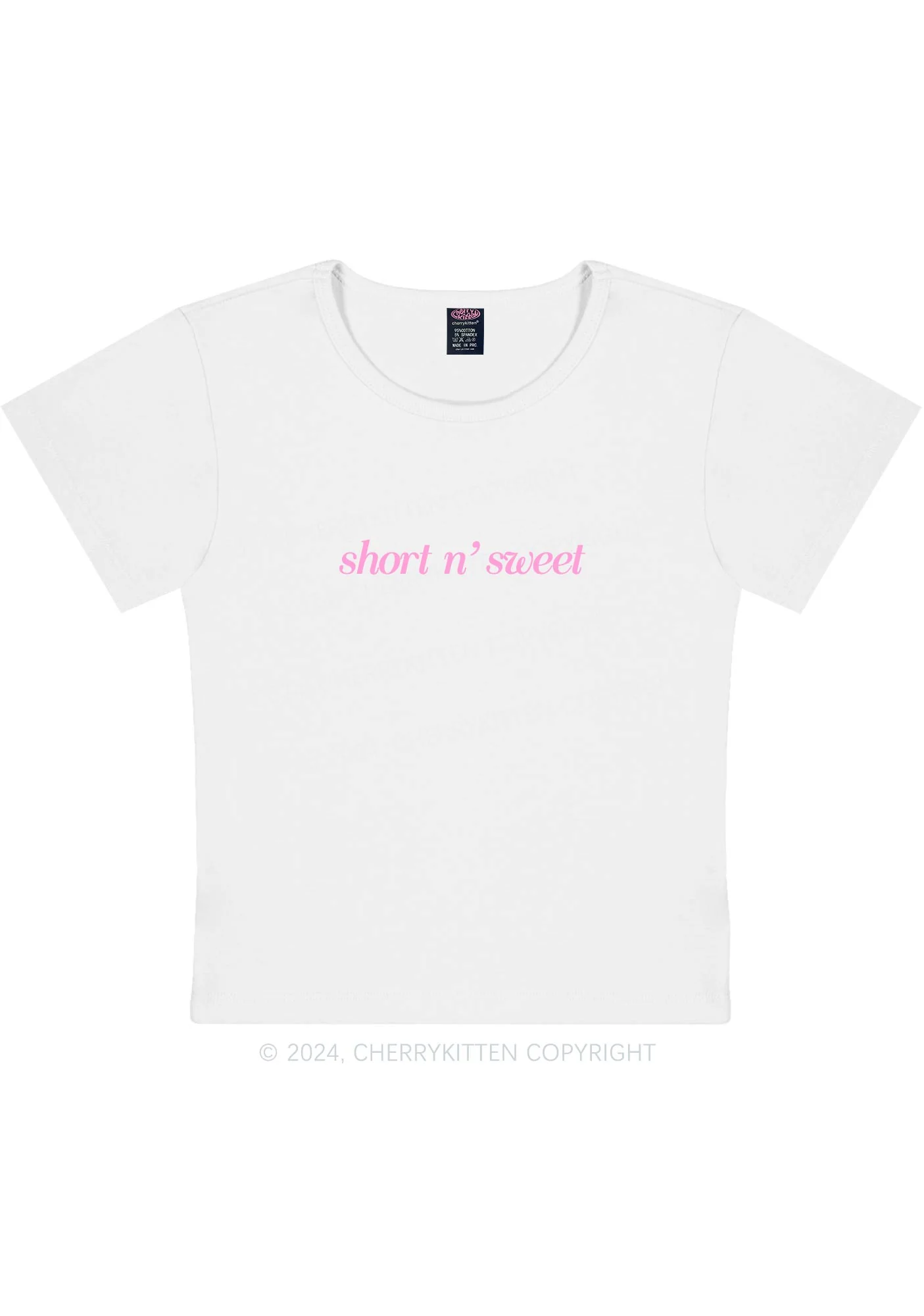 Short Sweet Y2K Baby Tee Cherrykitten - Image 3