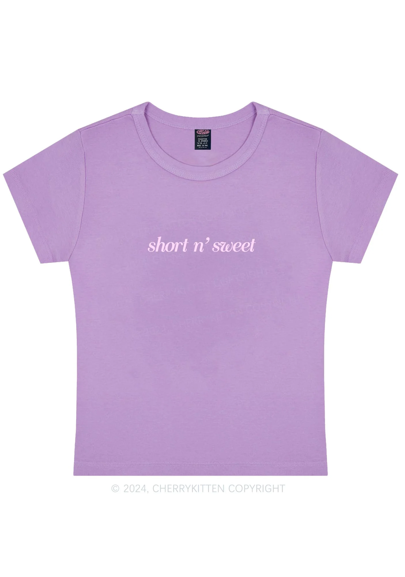 Short Sweet Y2K Baby Tee Cherrykitten - Image 5
