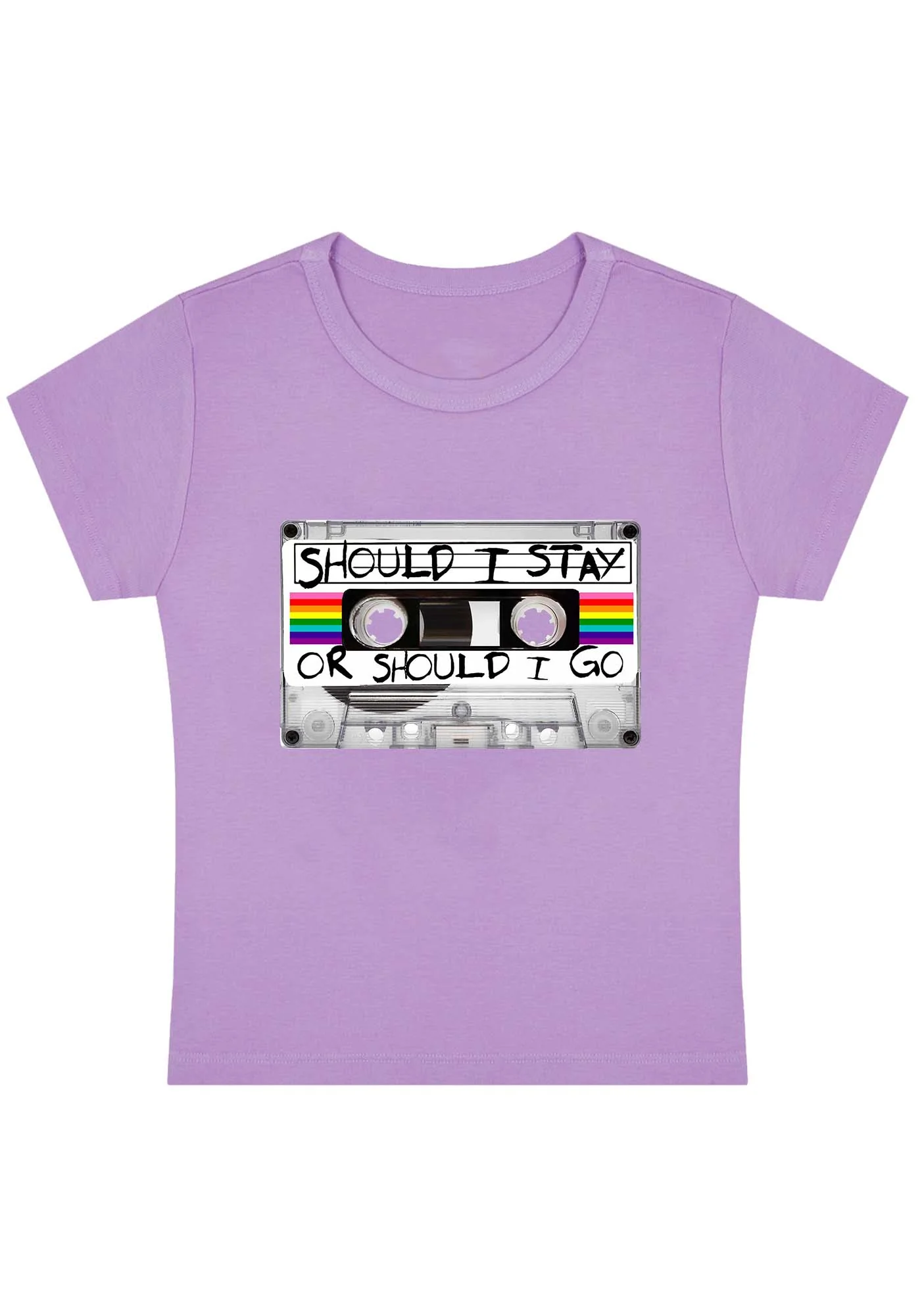 Should I Stay Or Should I Go Y2K Baby Tee - Image 4