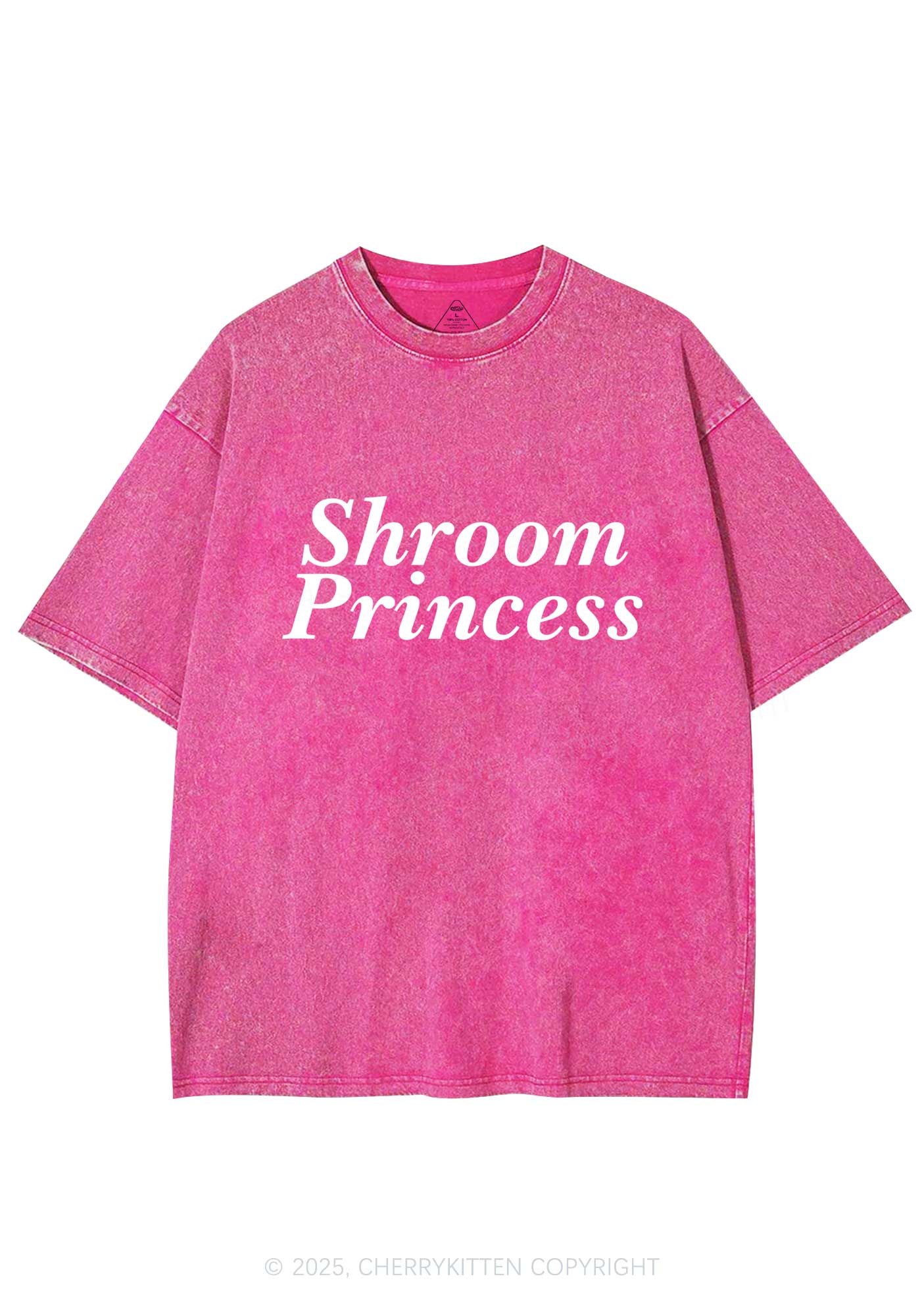 Shroom Princess Y2K Shirts Washed Tee Cherrykitten - Image 3