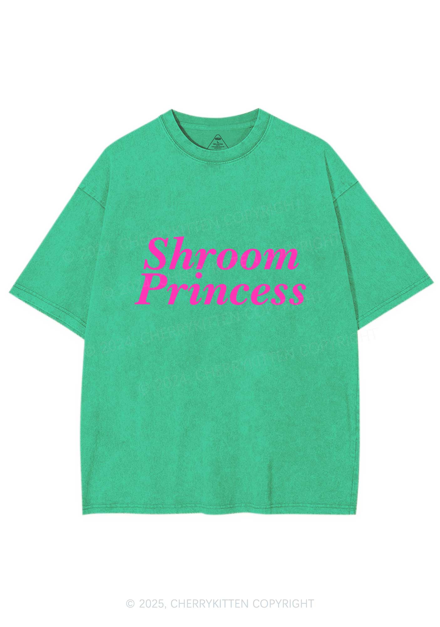 Shroom Princess Y2K Shirts Washed Tee Cherrykitten - Image 6