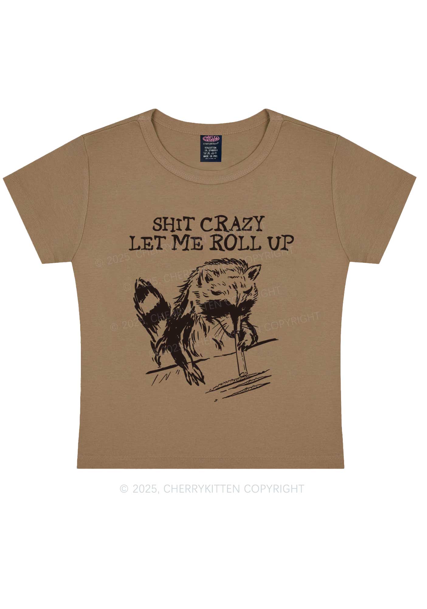 Shxt Crazy Y2K Baby Tee Cherrykitten - Image 10