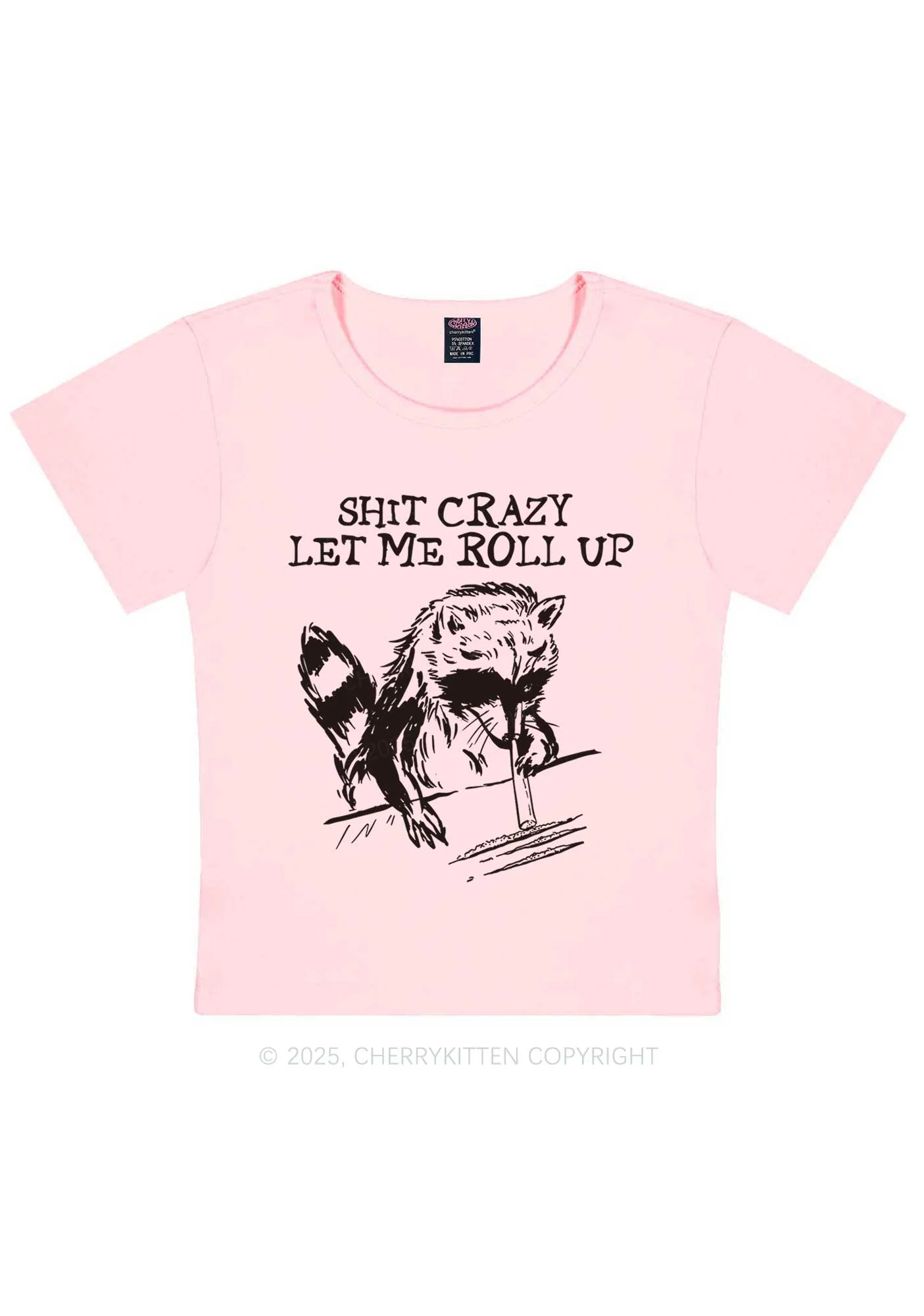Shxt Crazy Y2K Baby Tee Cherrykitten - Image 12