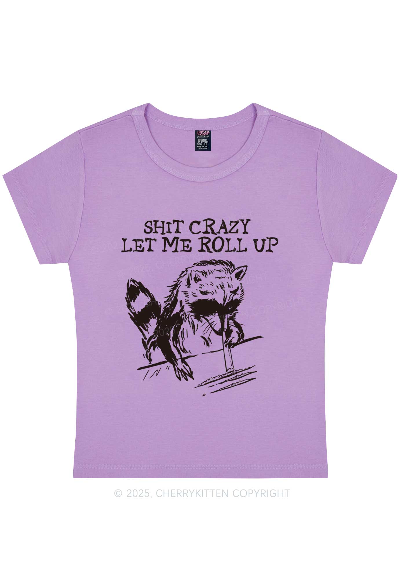 Shxt Crazy Y2K Baby Tee Cherrykitten - Image 6