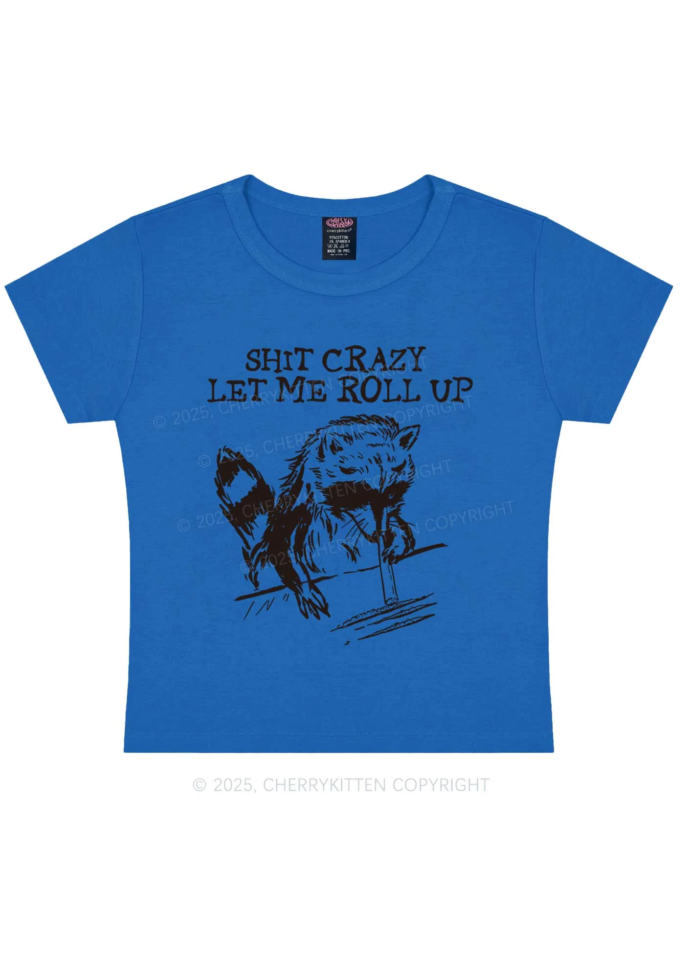 Shxt Crazy Y2K Baby Tee Cherrykitten - Image 9