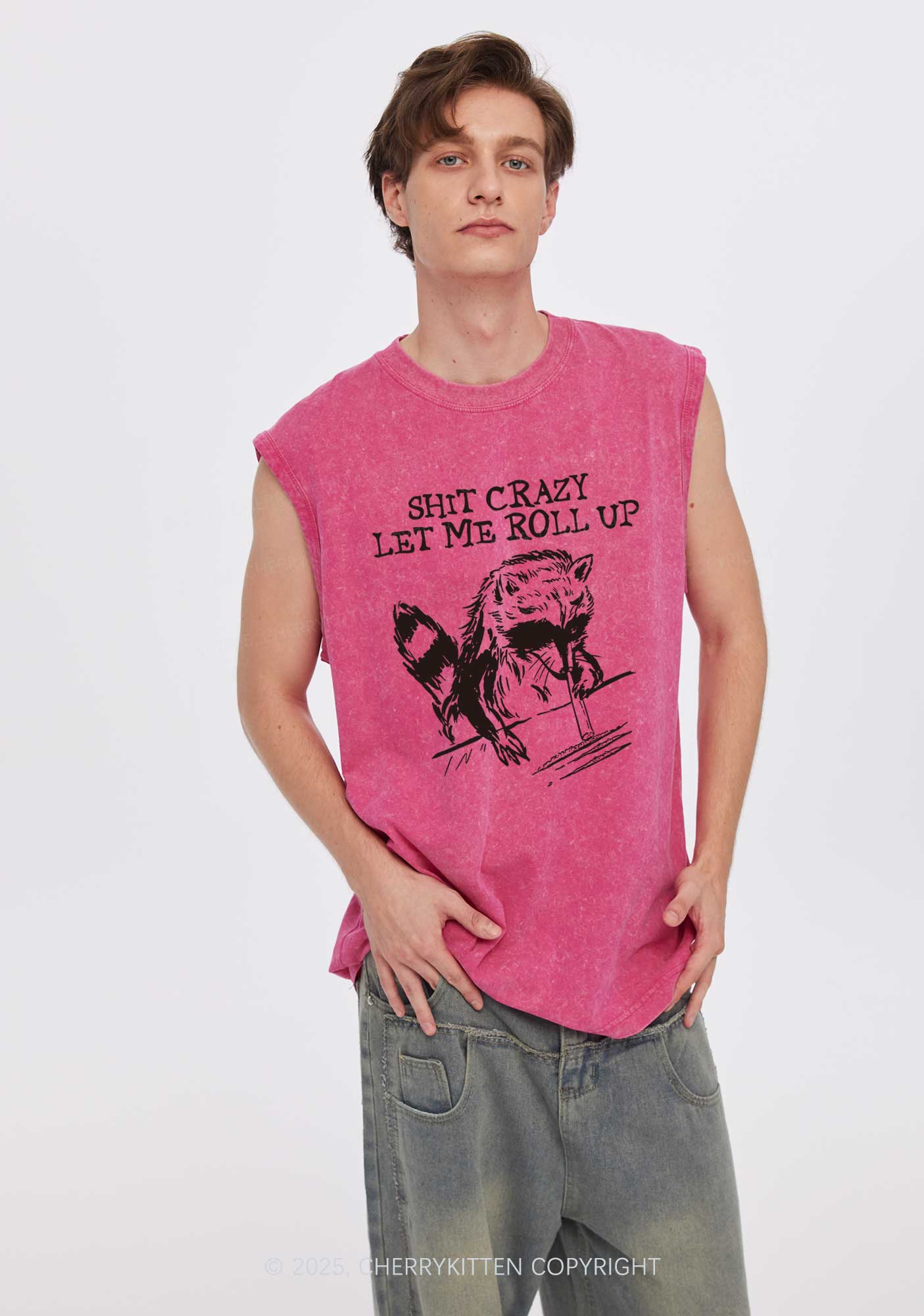 Shxt Crazy Y2K Washed Tank Cherrykitten - Image 3