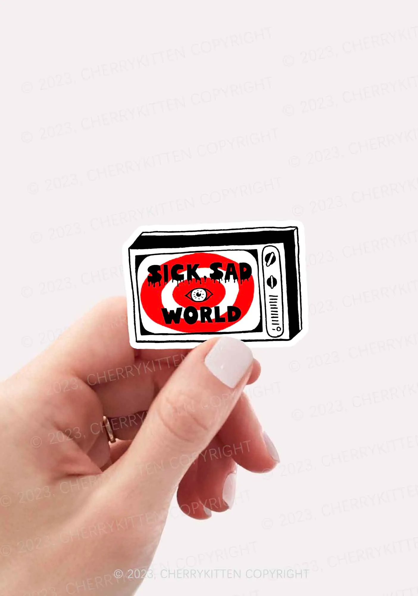 Sick Sad World Eyes 1Pc Y2K Sticker Cherrykitten - Image 2