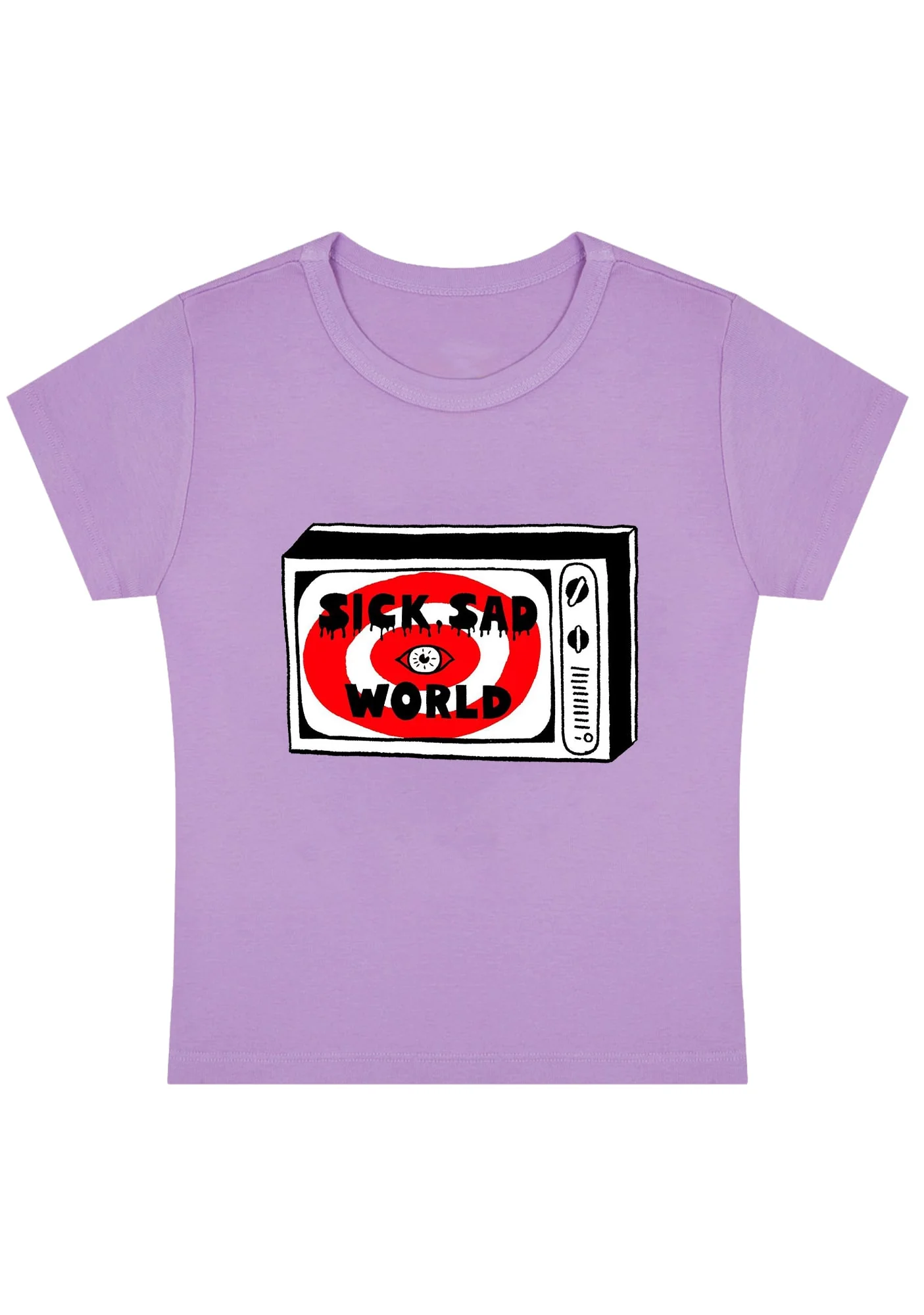 Sick Sad World Eyes Y2K Baby Tee - Image 4