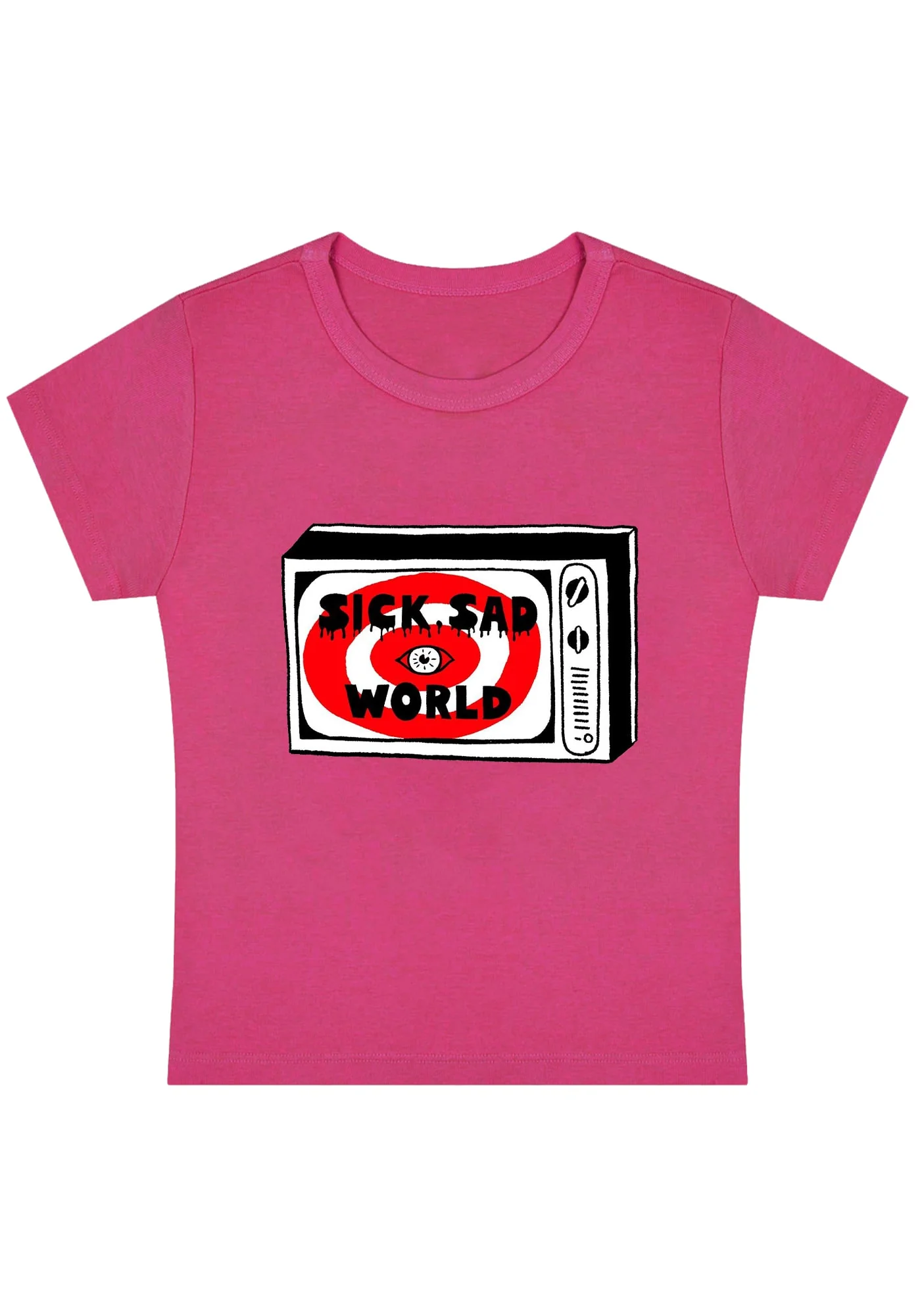 Sick Sad World Eyes Y2K Baby Tee - Image 5