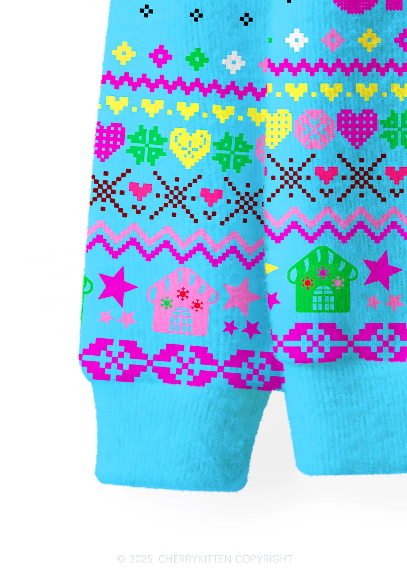 Silly Gang Y2K Christmas Cardigan Knit Sweatshirt Cherrykitten - Image 6