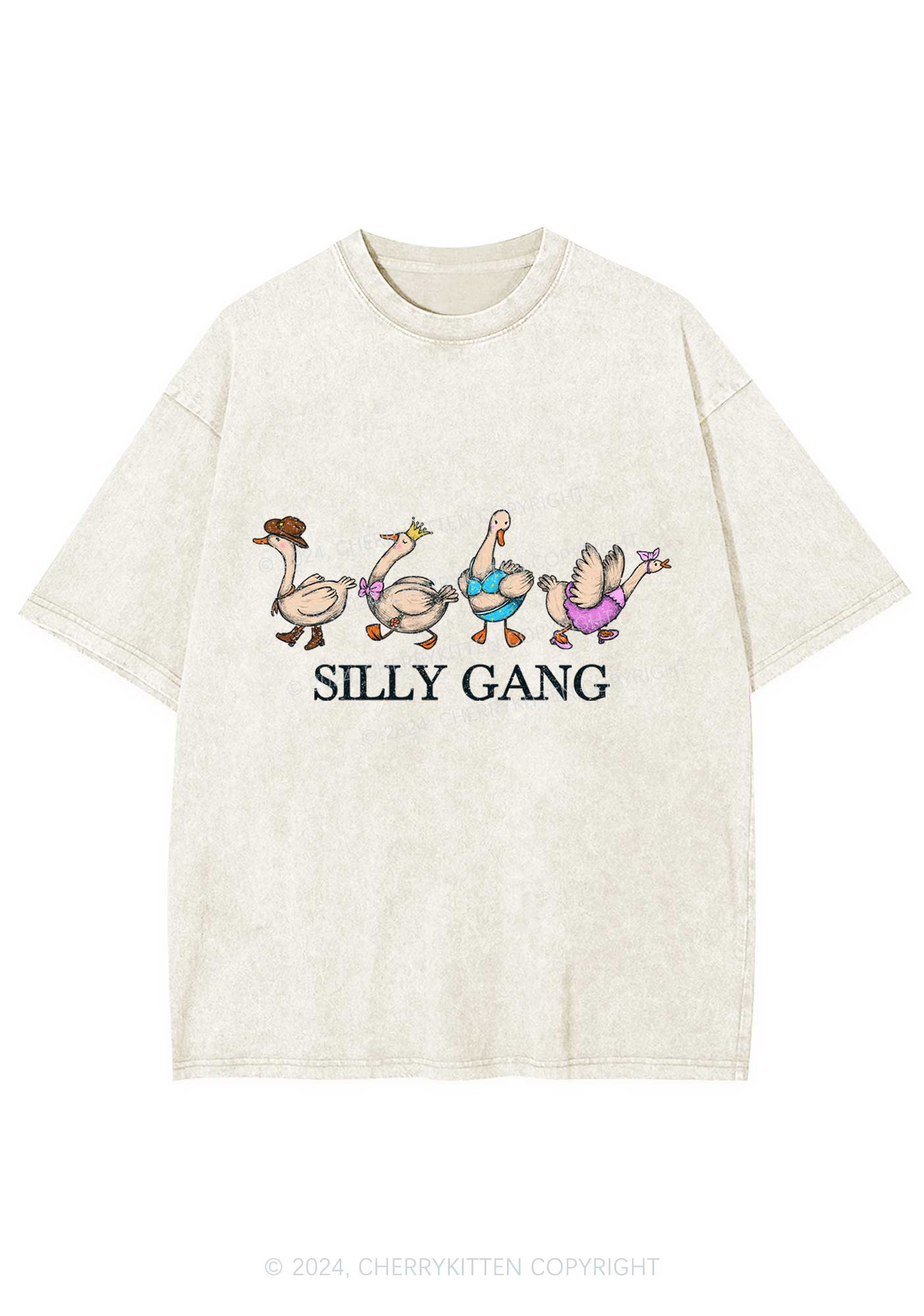 Silly Gang Y2K Washed Tee Cherrykitten - Image 3