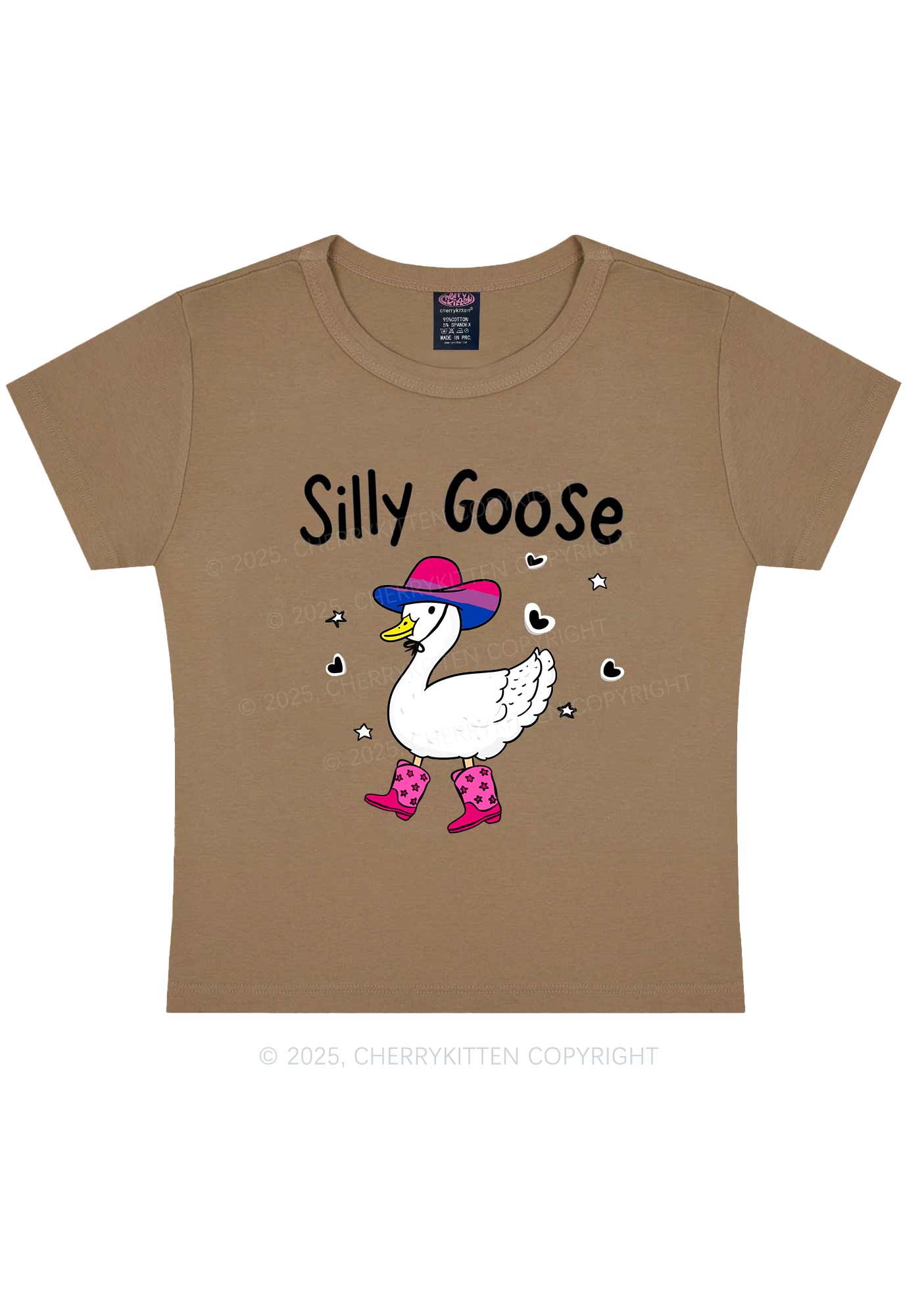 Silly Goose Bisexual Pride Y2K Baby Tee Cherrykitten - Image 10