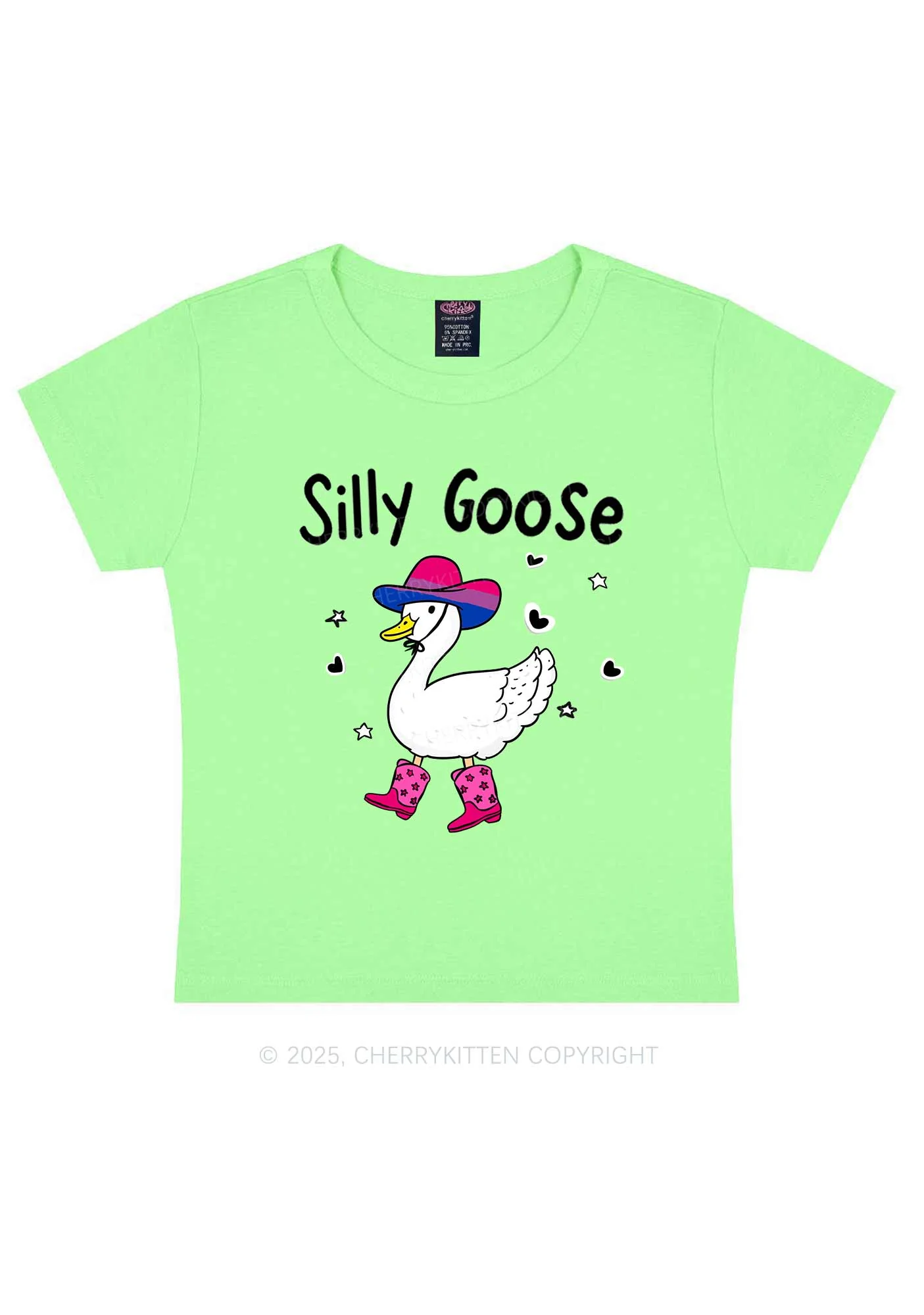 Silly Goose Bisexual Pride Y2K Baby Tee Cherrykitten - Image 12