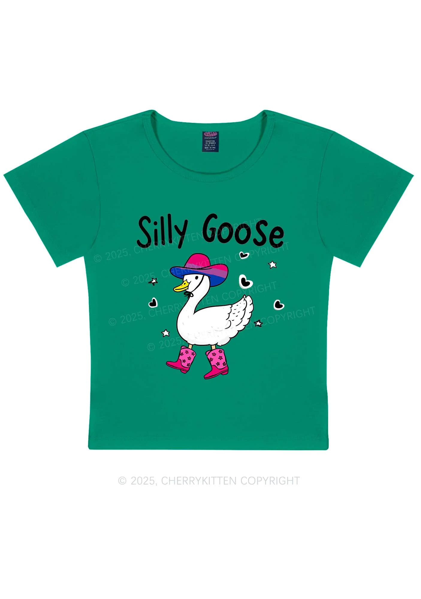 Silly Goose Bisexual Pride Y2K Baby Tee Cherrykitten - Image 13