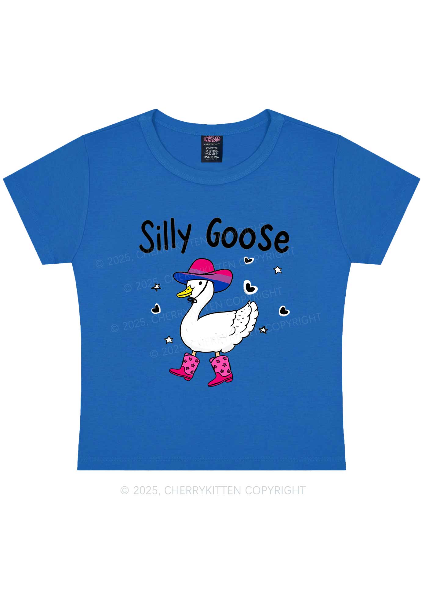 Silly Goose Bisexual Pride Y2K Baby Tee Cherrykitten - Image 9