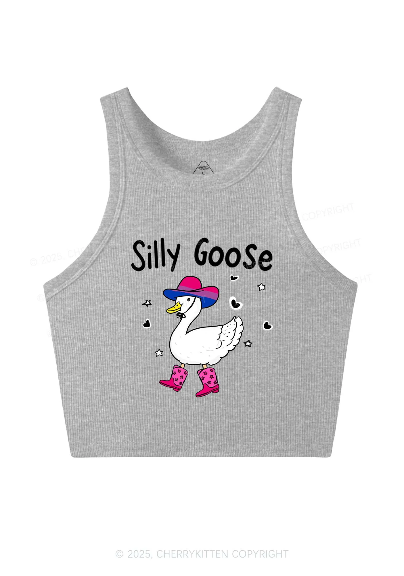 Silly Goose Bisexual Pride Y2K Crop Tank Top Cherrykitten - Image 5