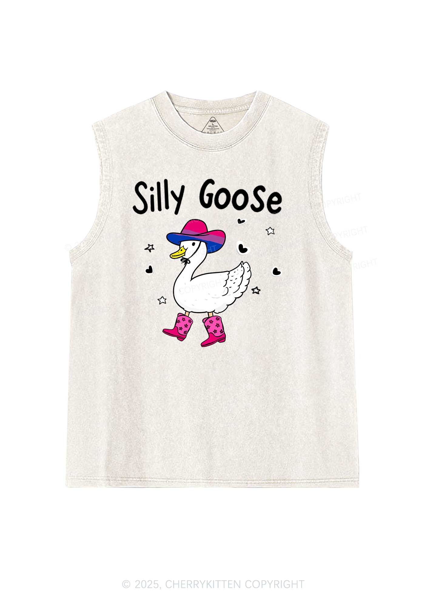Silly Goose Bisexual Pride Y2K Washed Muscle Tank Cherrykitten - Image 4