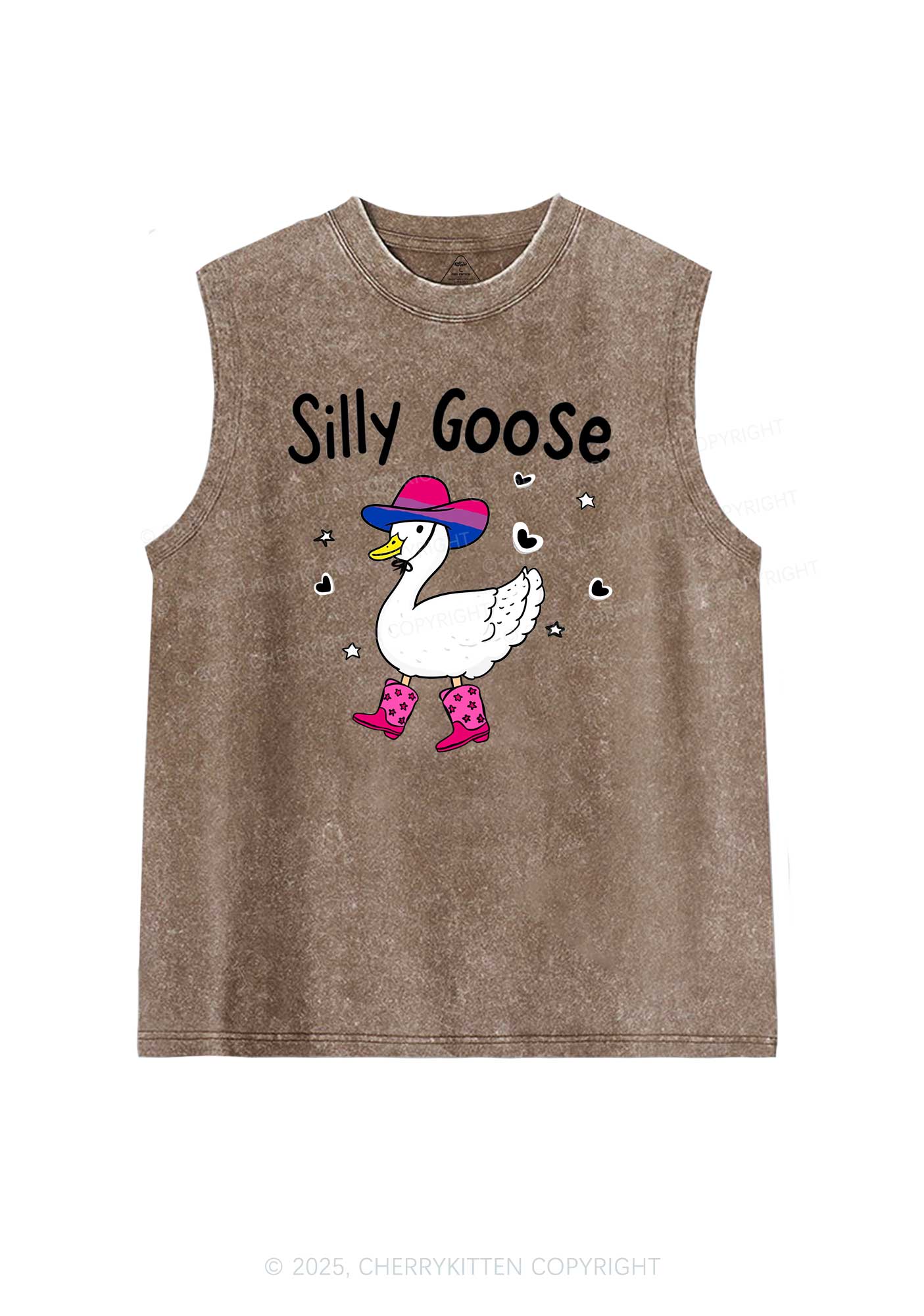Silly Goose Bisexual Pride Y2K Washed Muscle Tank Cherrykitten - Image 6