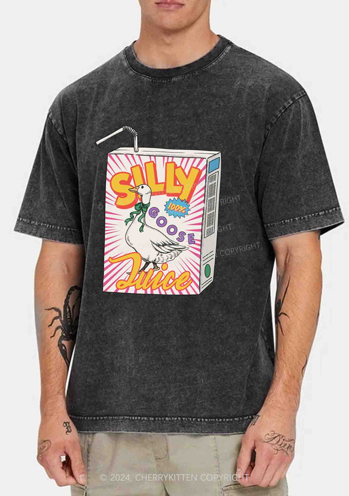 Silly Goose Juice Y2K Washed Tee Cherrykitten - Image 2