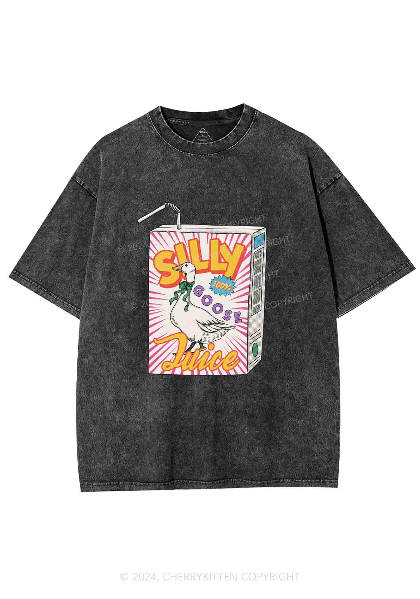 Silly Goose Juice Y2K Washed Tee Cherrykitten - Image 3