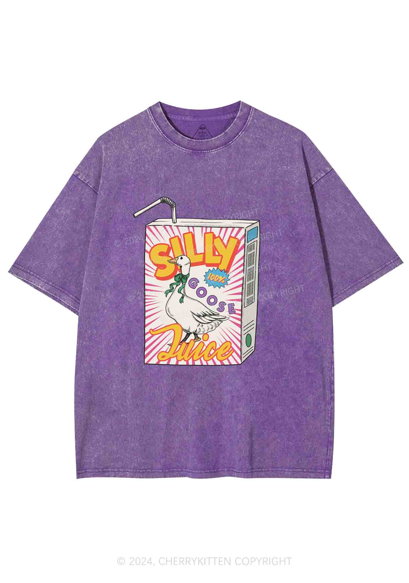 Silly Goose Juice Y2K Washed Tee Cherrykitten - Image 4