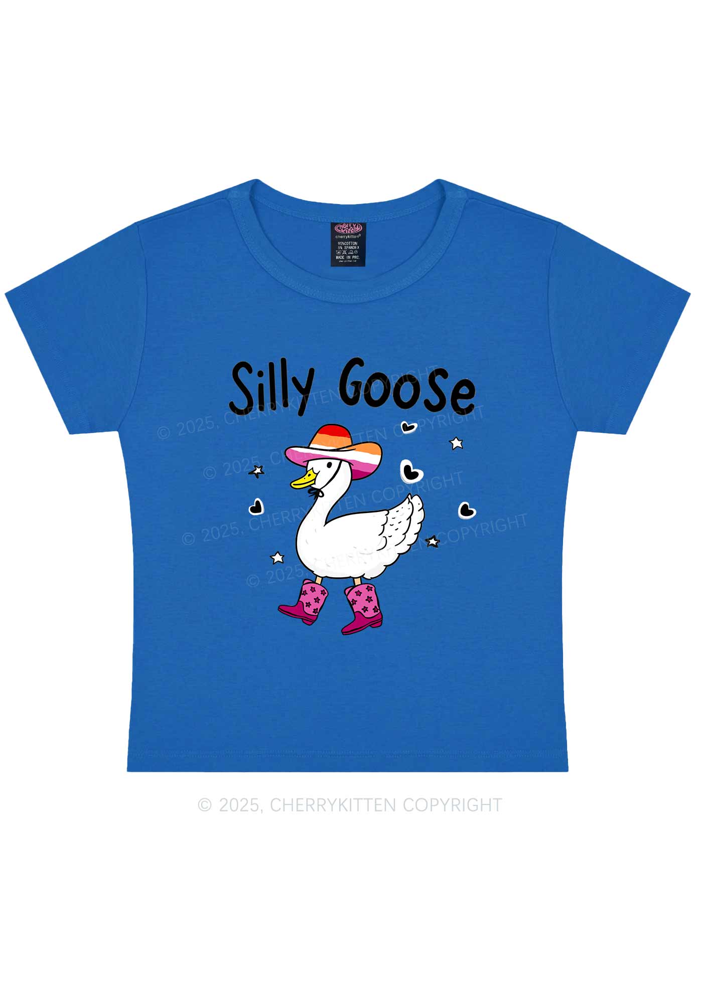 Silly Goose Lesbian Pride Y2K Baby Tee Cherrykitten - Image 9