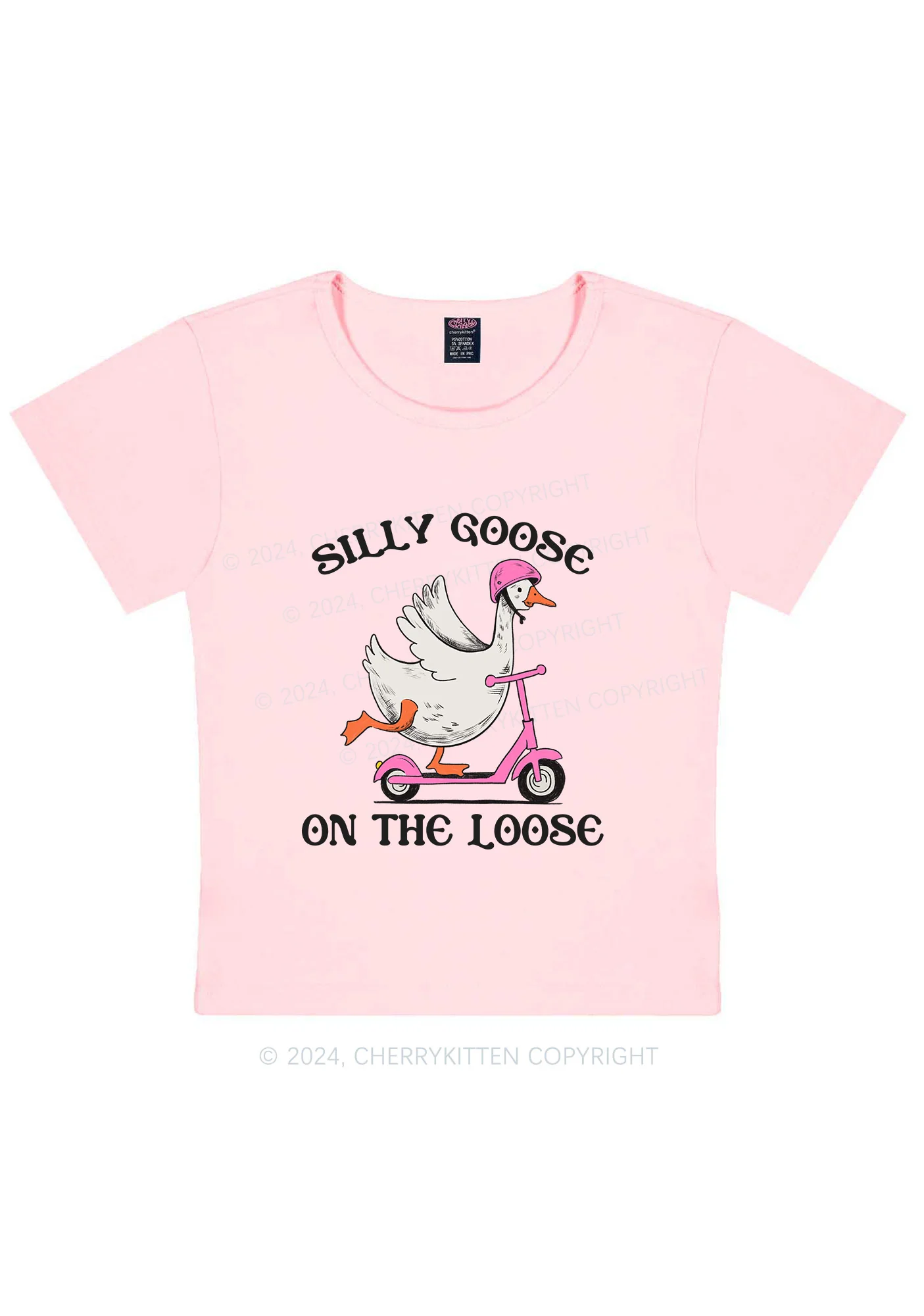 Silly Goose On the Loose Y2K Baby Tee Cherrykitten - Image 5
