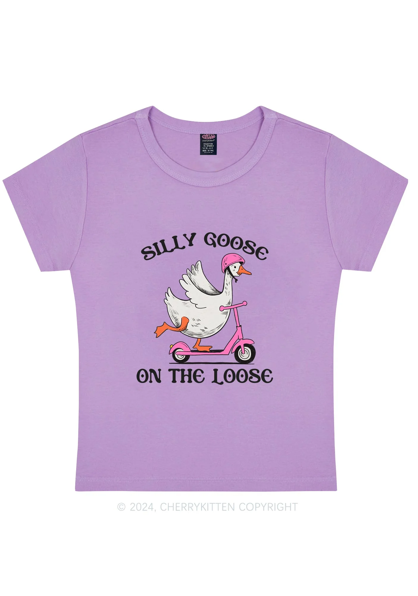 Silly Goose On the Loose Y2K Baby Tee Cherrykitten - Image 6