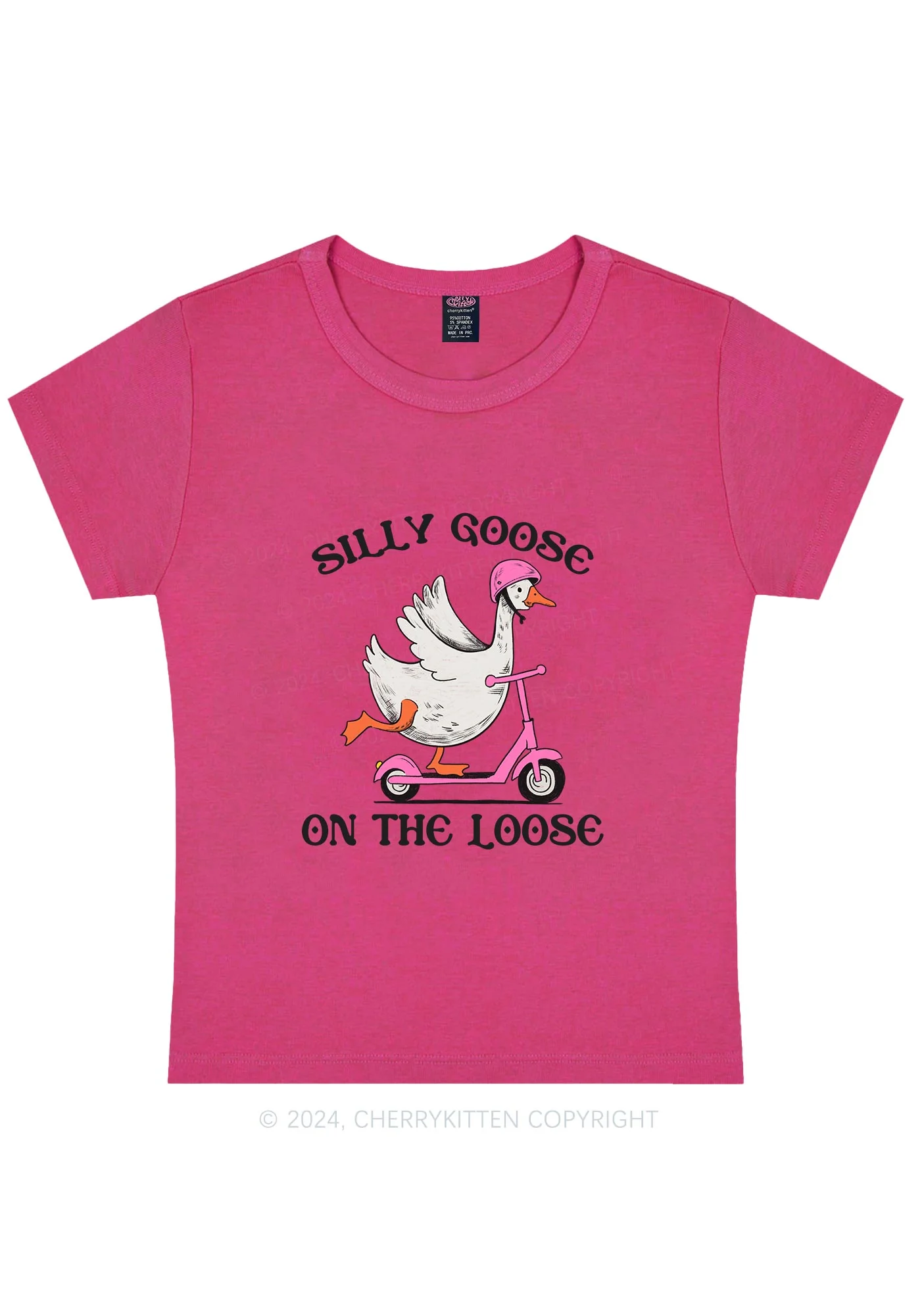 Silly Goose On the Loose Y2K Baby Tee Cherrykitten - Image 7