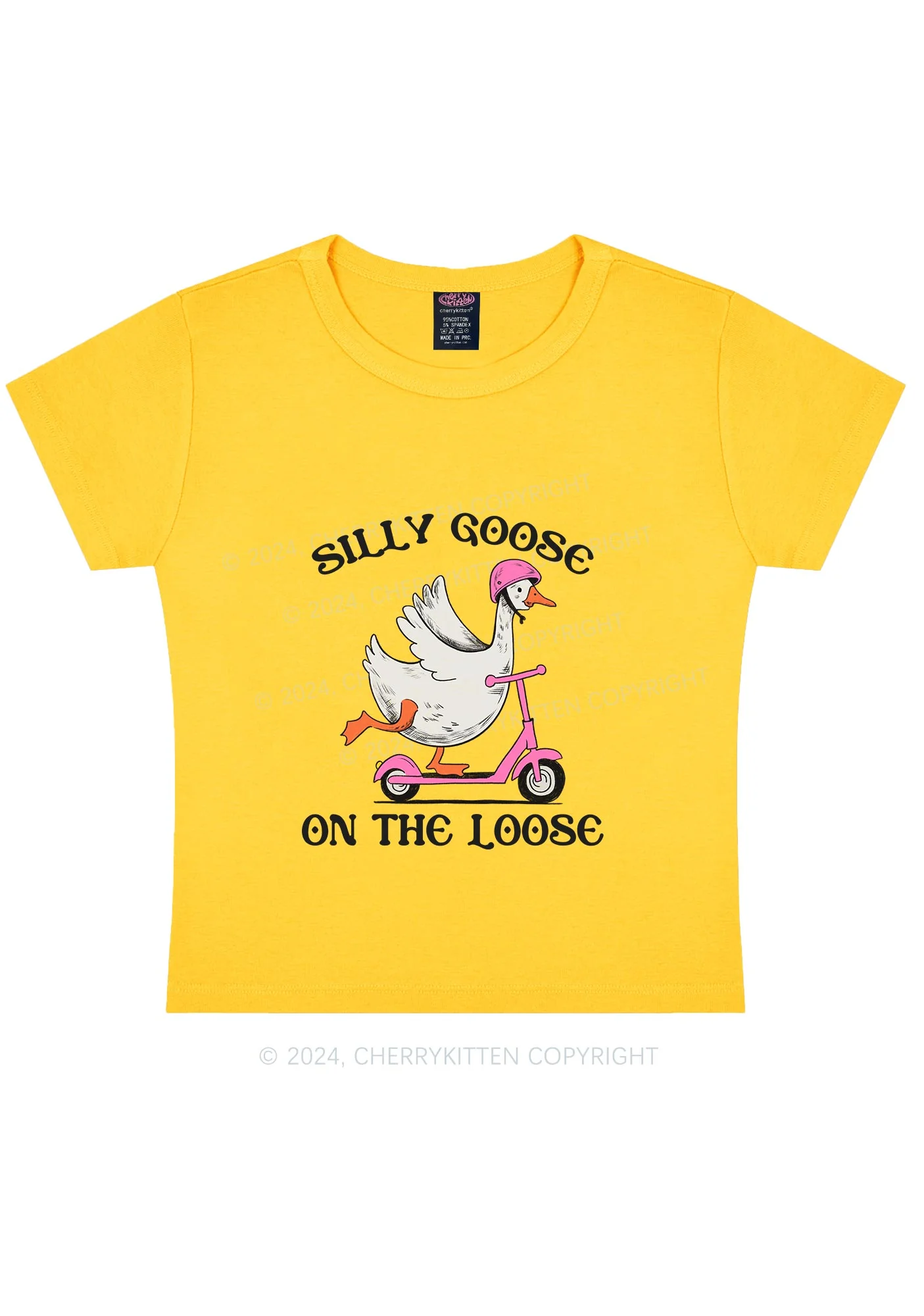 Silly Goose On the Loose Y2K Baby Tee Cherrykitten - Image 8