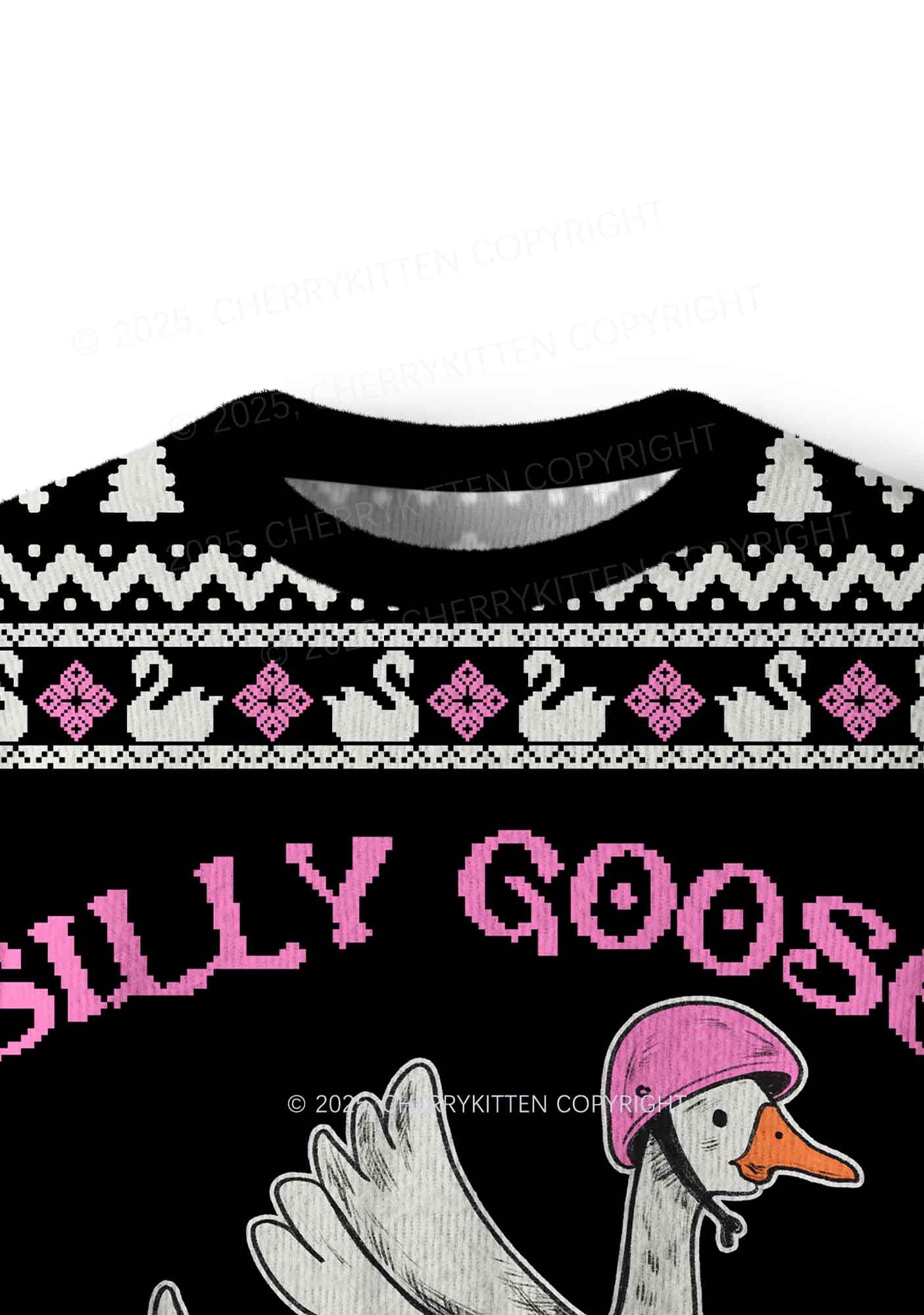 Silly Goose On the Loose Y2K Christmas Knit Sweatshirt Cherrykitten - Image 5