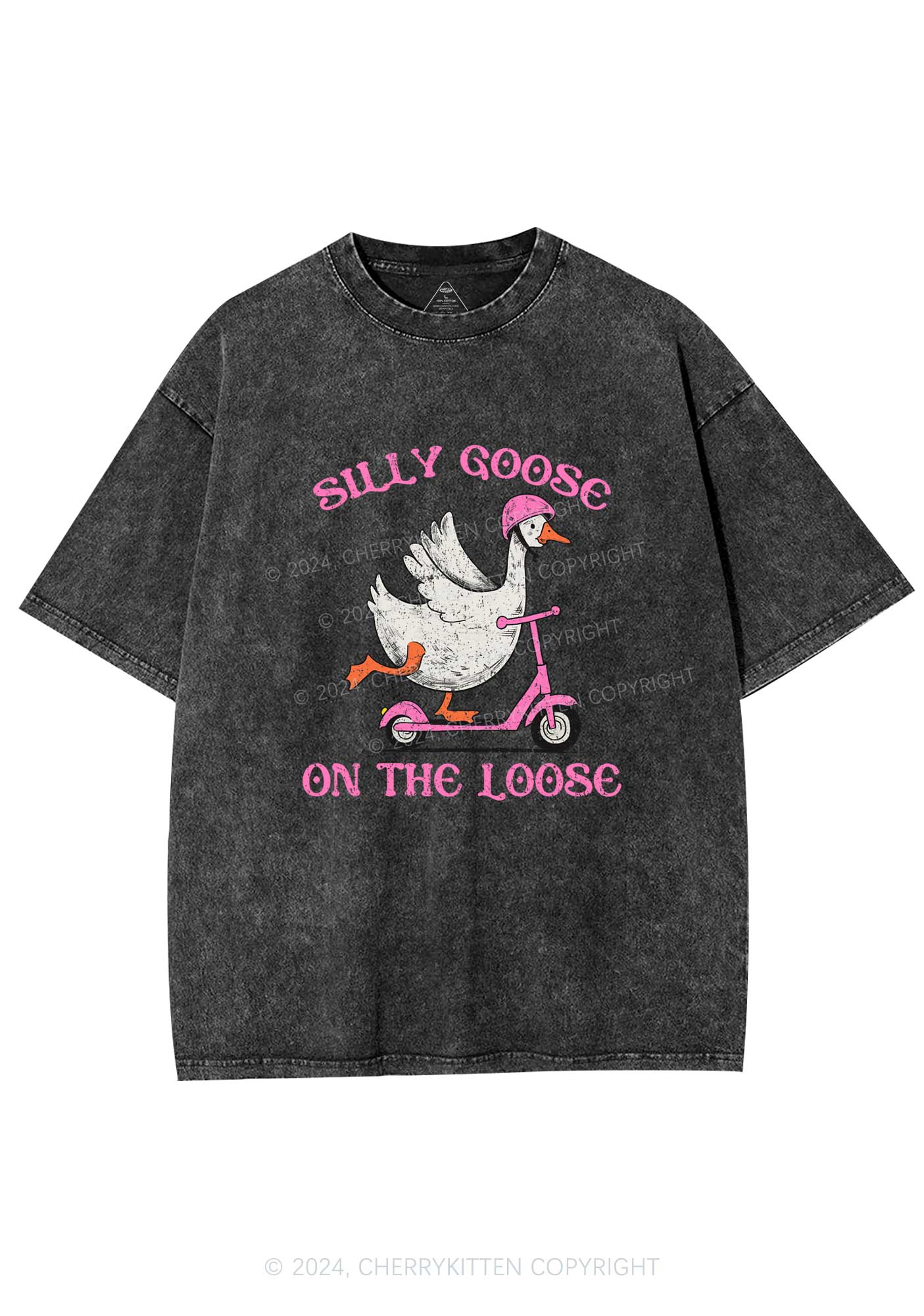 Silly Goose On the Loose Y2K Washed Tee Cherrykitten - Image 3