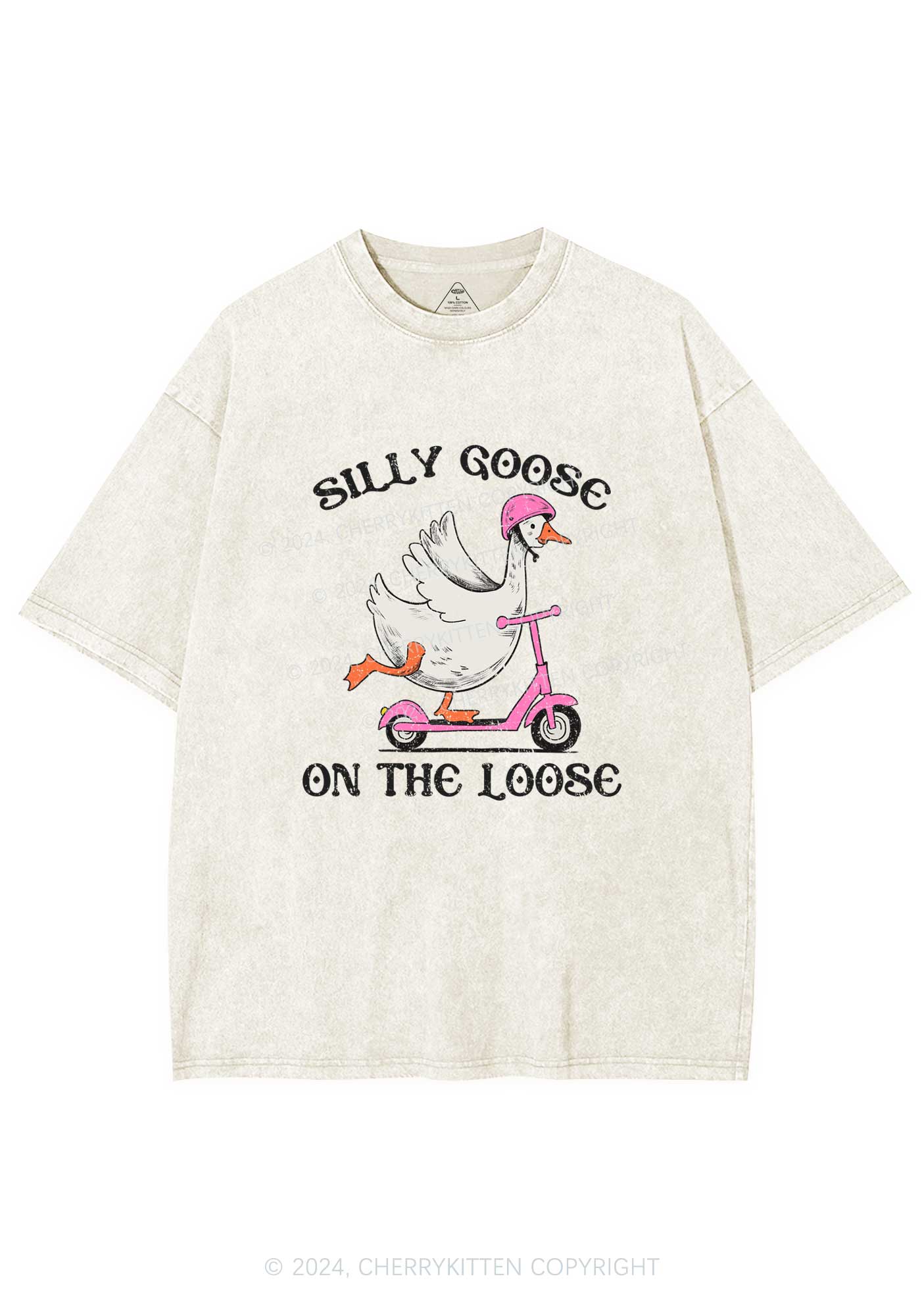 Silly Goose On the Loose Y2K Washed Tee Cherrykitten - Image 4