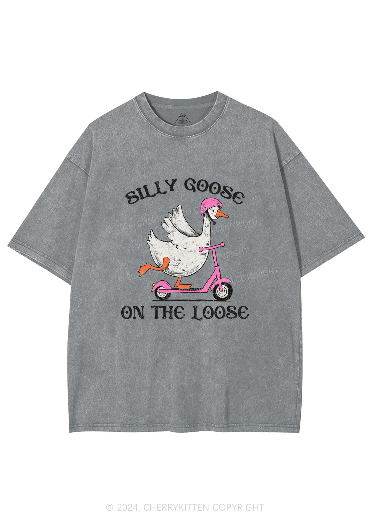 Silly Goose On the Loose Y2K Washed Tee Cherrykitten - Image 6