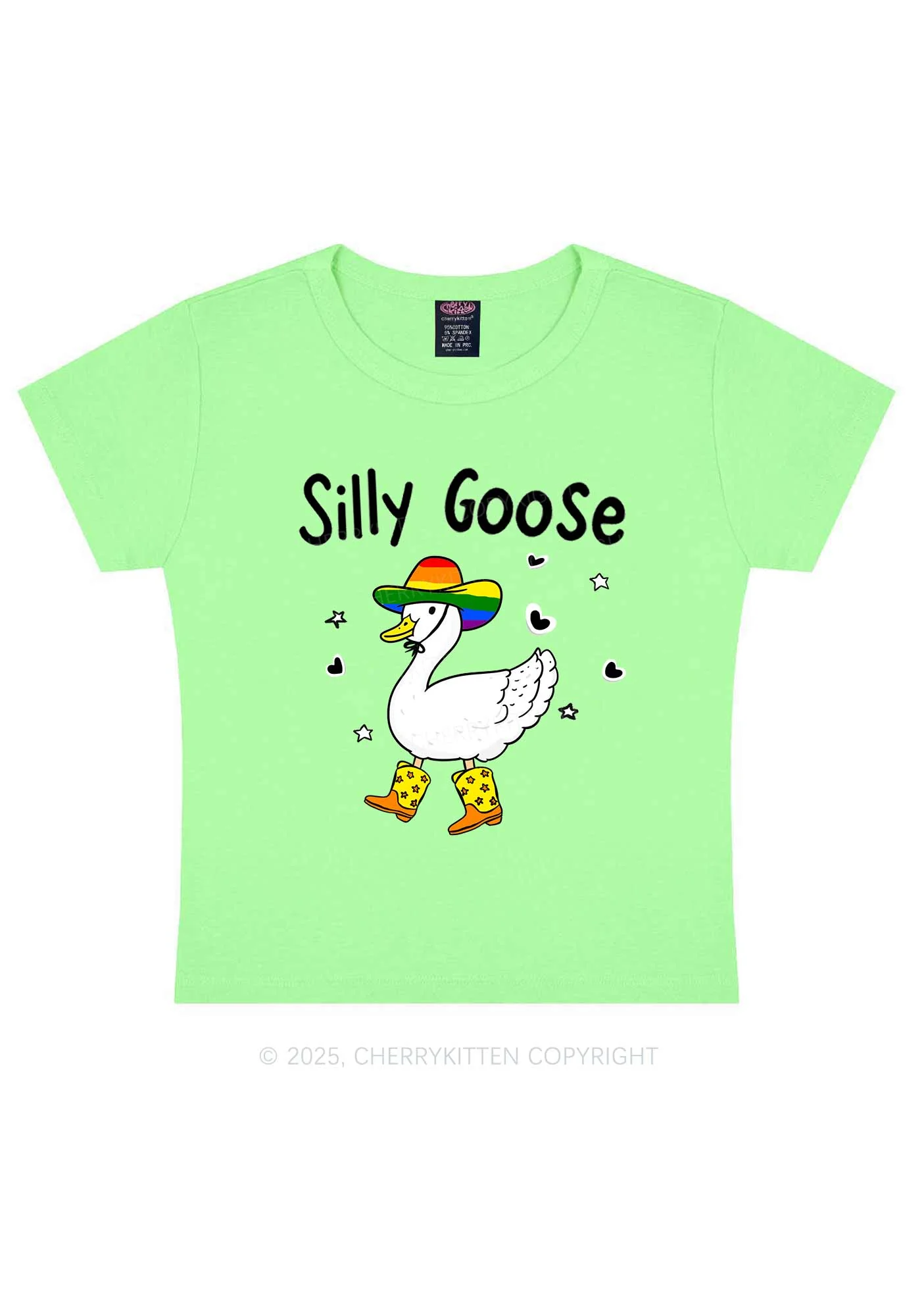 Silly Goose Pride Y2K Baby Tee Cherrykitten - Image 13