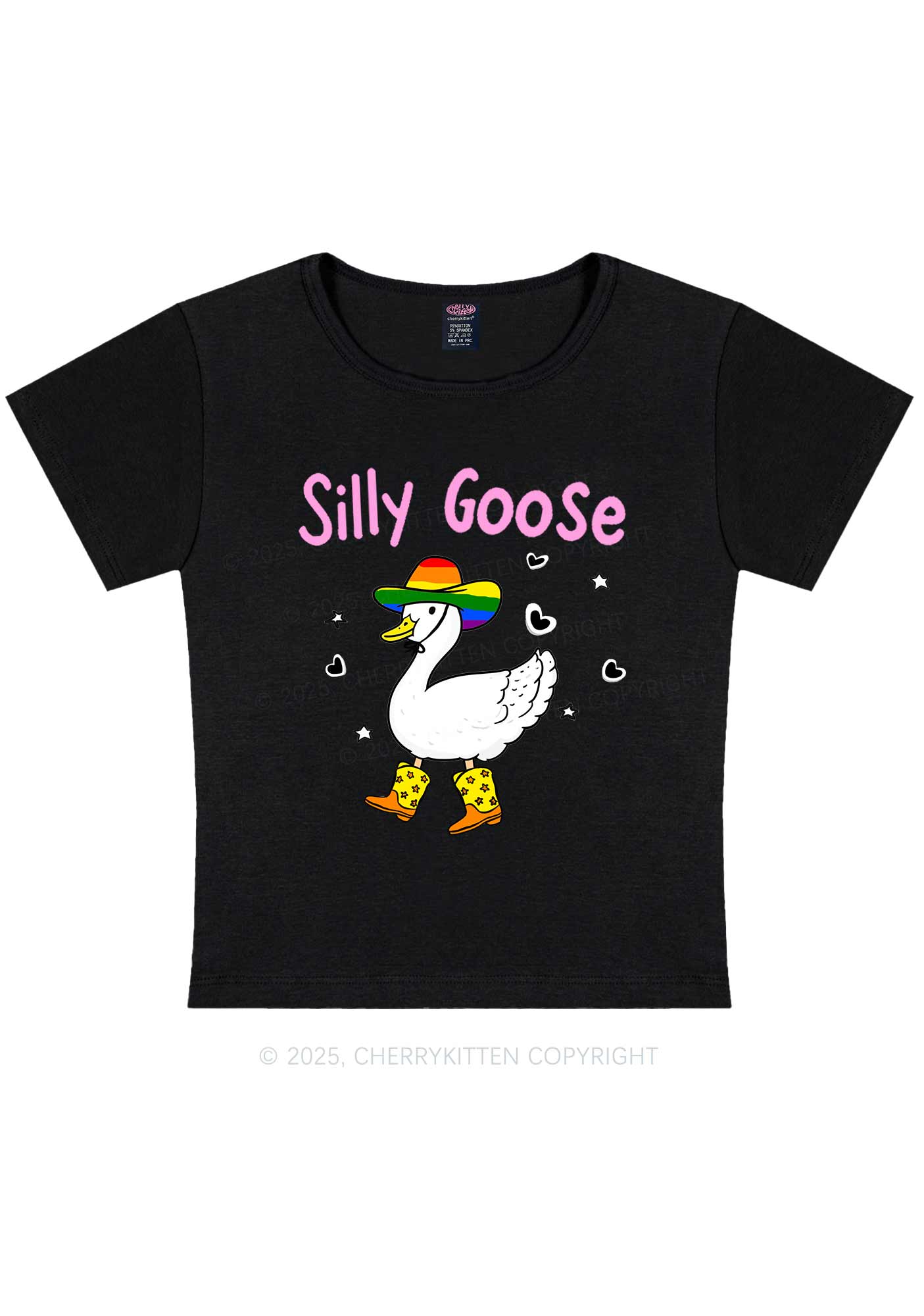 Silly Goose Pride Y2K Baby Tee Cherrykitten - Image 4
