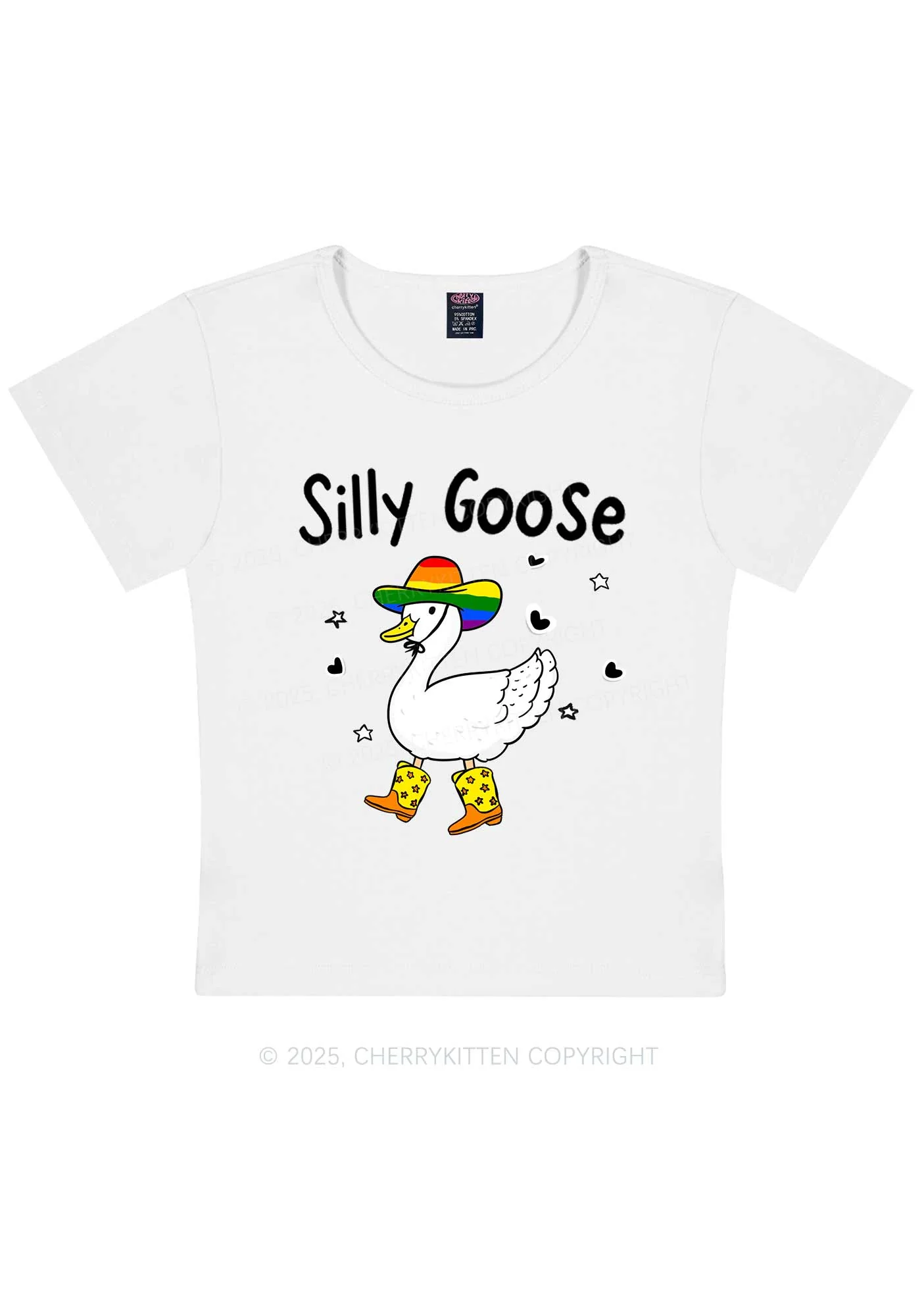 Silly Goose Pride Y2K Baby Tee Cherrykitten - Image 7