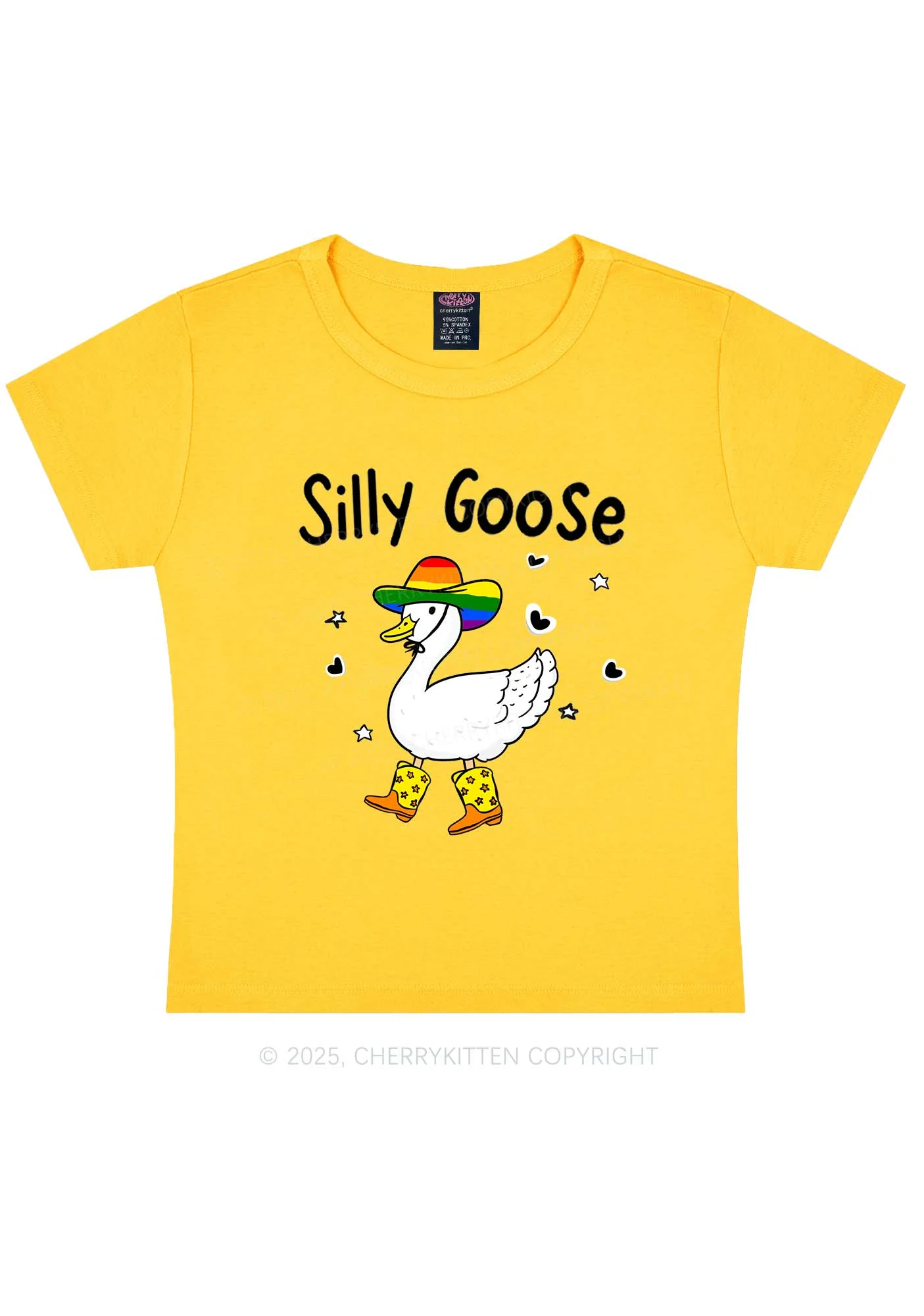 Silly Goose Pride Y2K Baby Tee Cherrykitten - Image 8