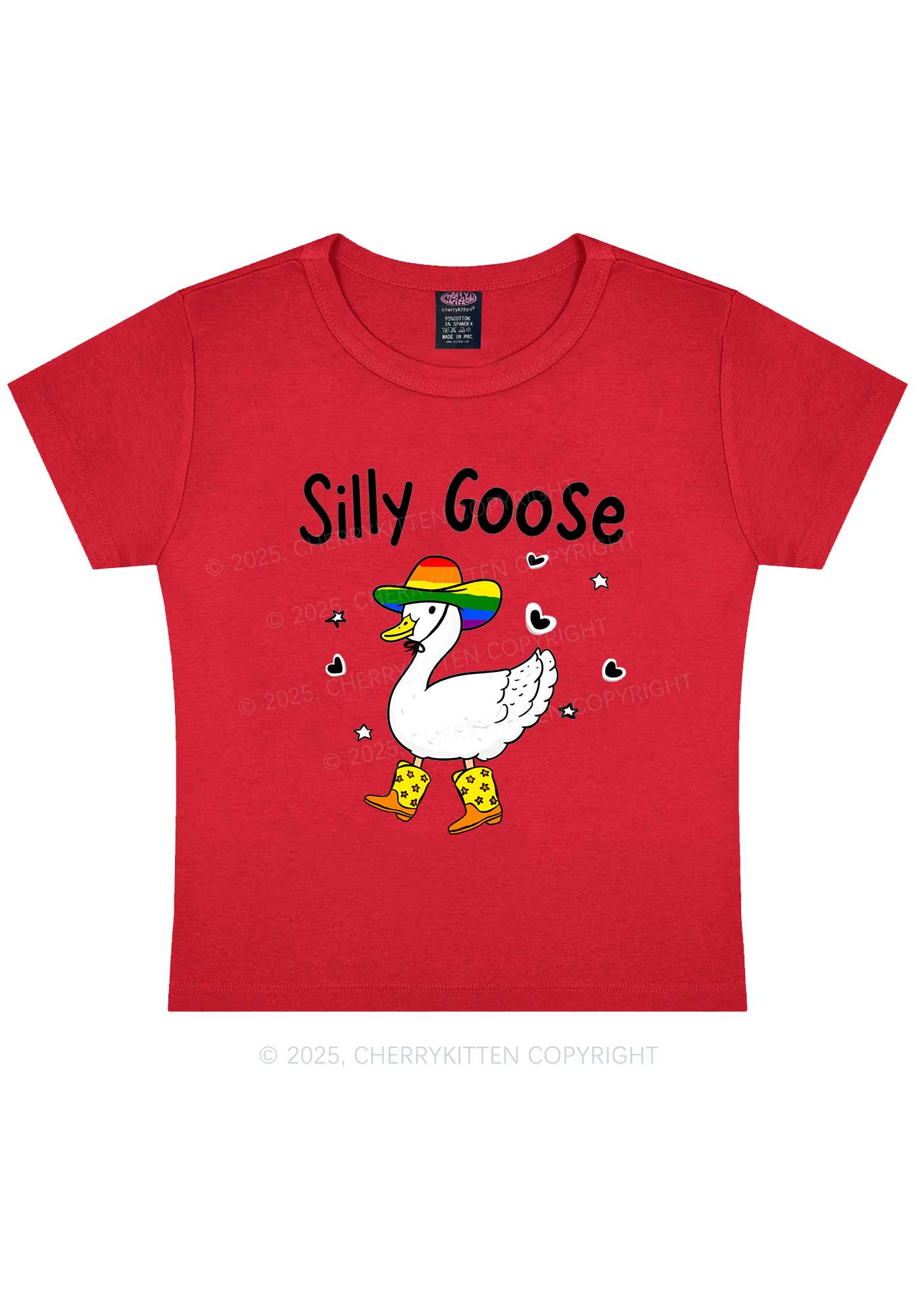 Silly Goose Pride Y2K Baby Tee Cherrykitten - Image 9