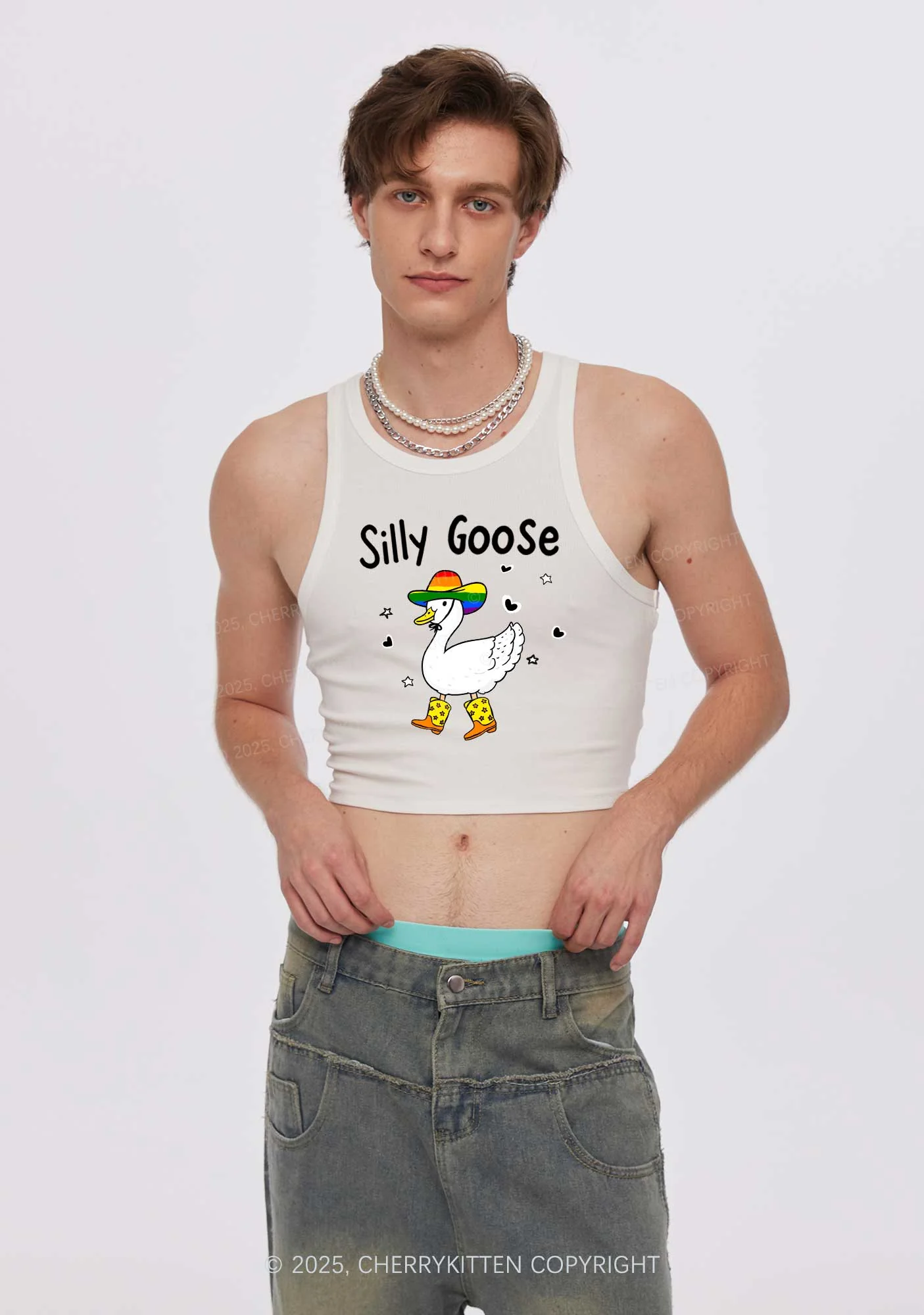 Silly Goose Pride Y2K Crop Tank Top Cherrykitten - Image 2