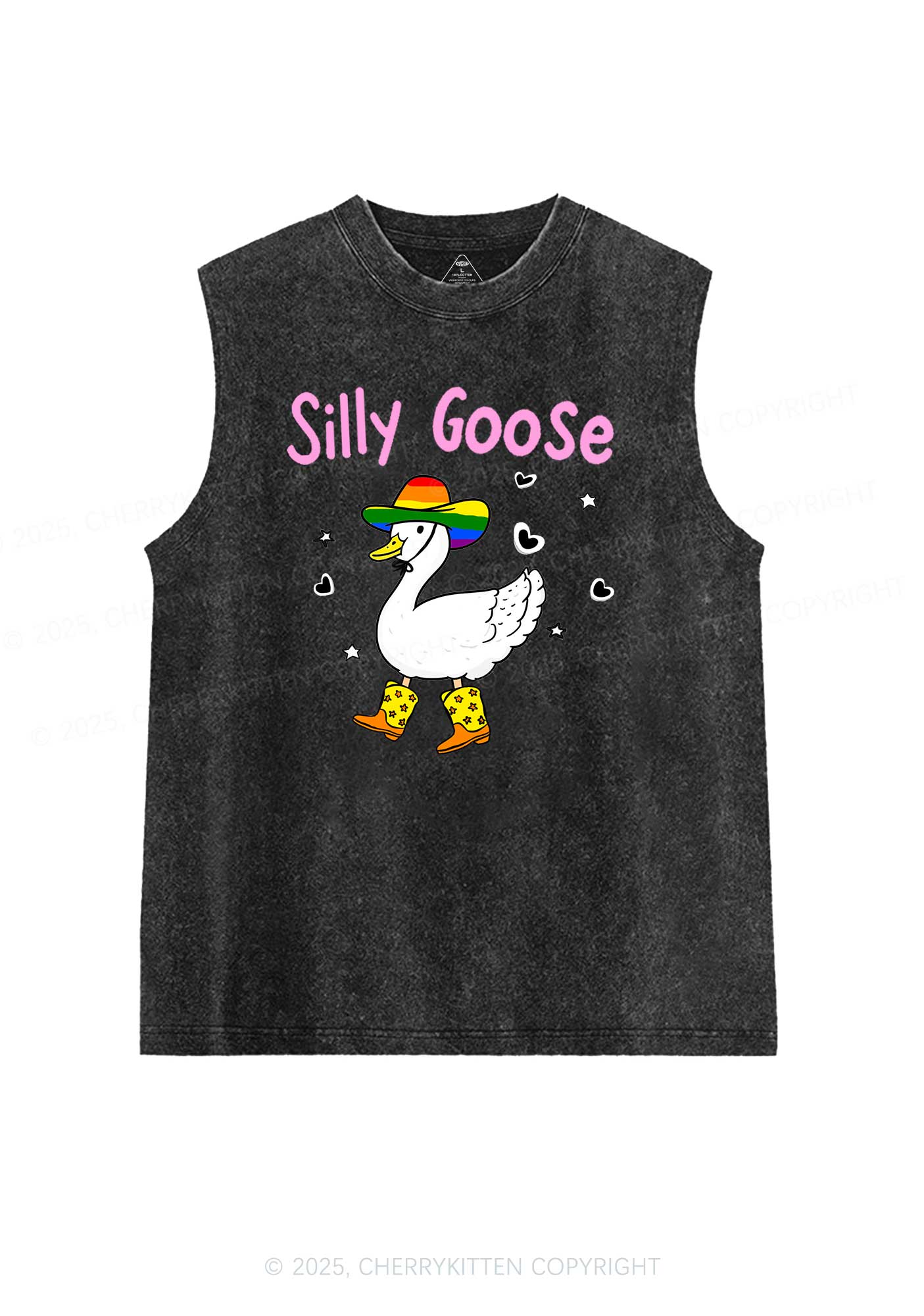 Silly Goose Pride Y2K Washed Muscle Tank Cherrykitten - Image 3