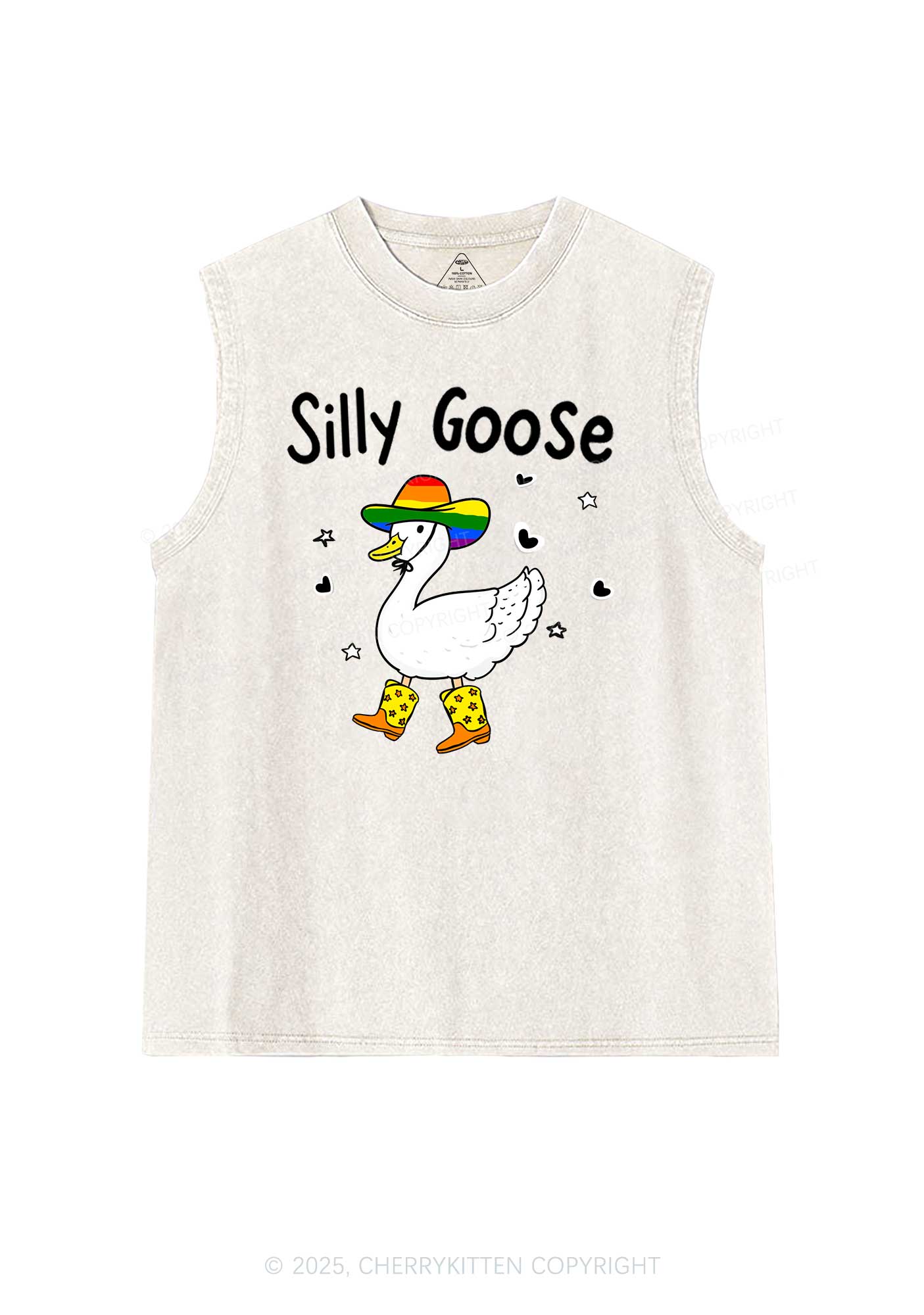 Silly Goose Pride Y2K Washed Muscle Tank Cherrykitten - Image 4