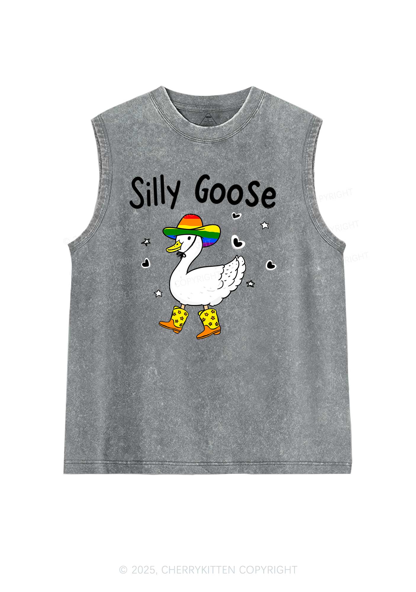 Silly Goose Pride Y2K Washed Muscle Tank Cherrykitten - Image 5