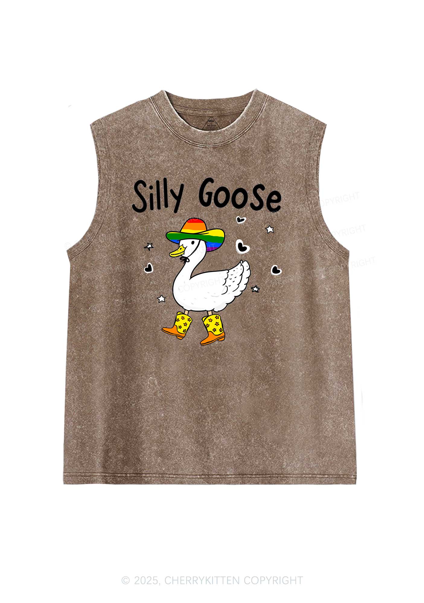 Silly Goose Pride Y2K Washed Muscle Tank Cherrykitten - Image 6