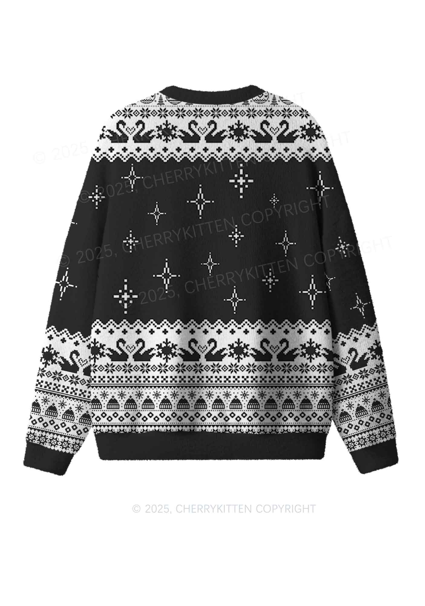 Silly Goose University Y2K Christmas Knit Sweatshirt Cherrykitten - Image 2