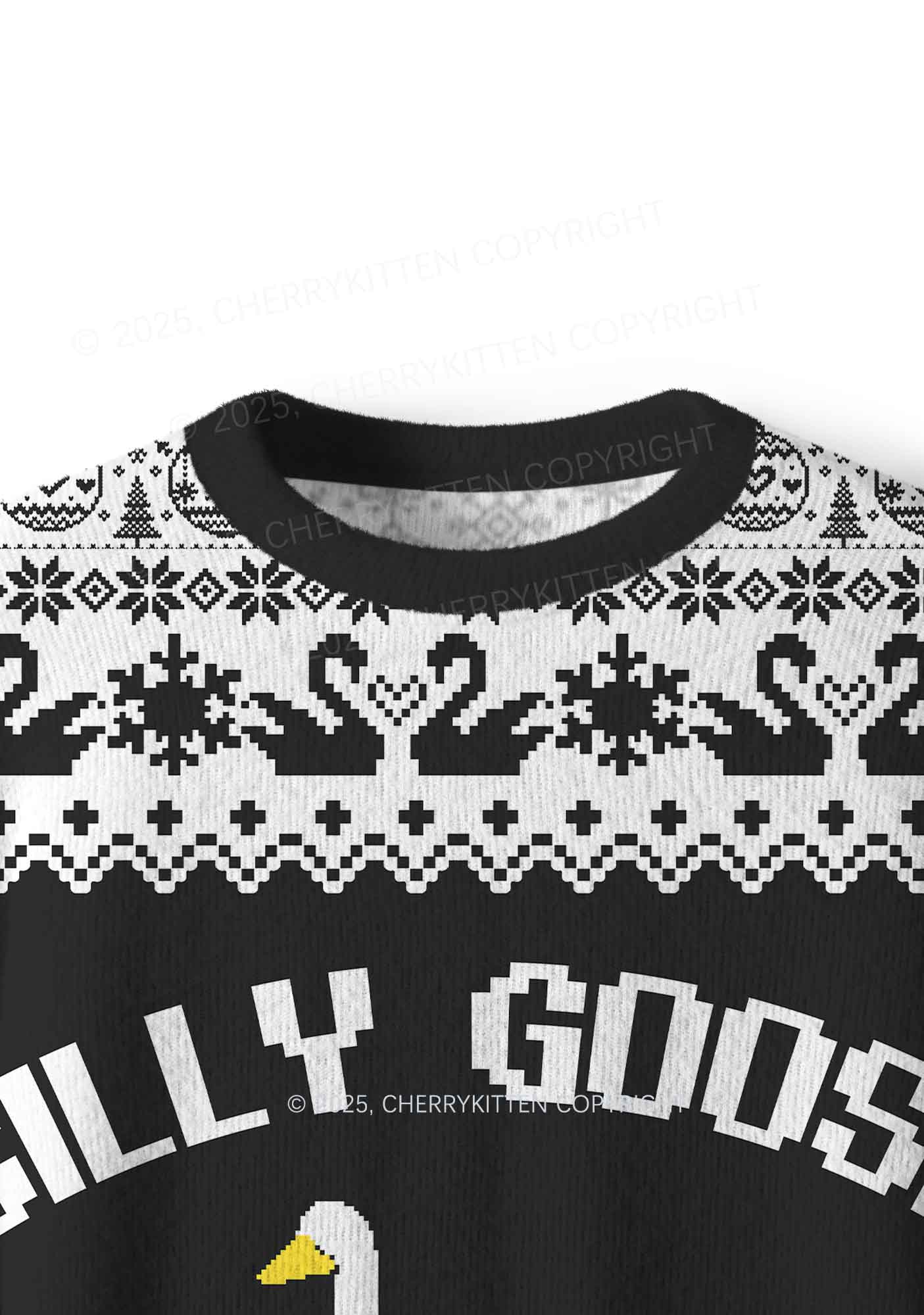 Silly Goose University Y2K Christmas Knit Sweatshirt Cherrykitten - Image 5