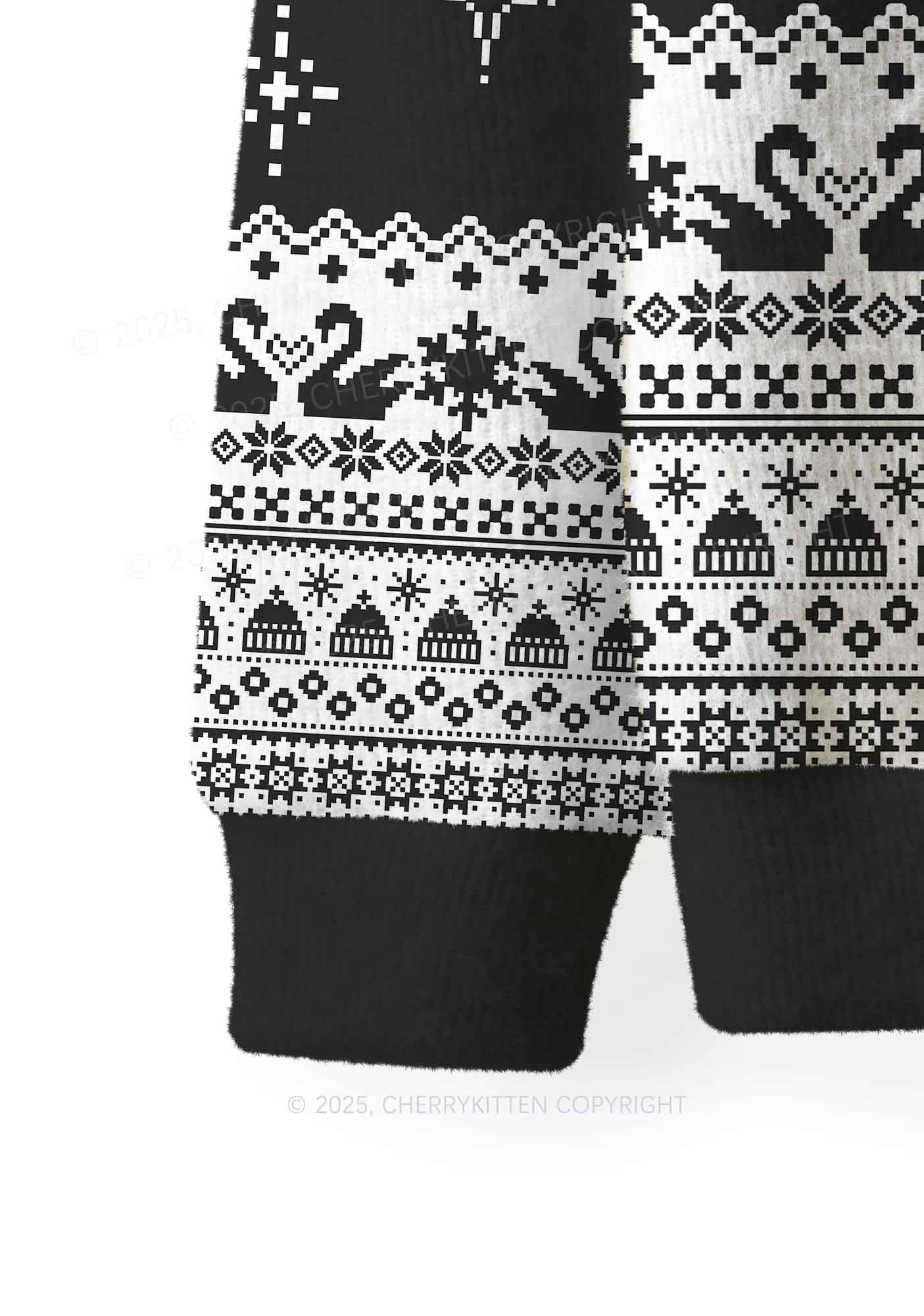 Silly Goose University Y2K Christmas Knit Sweatshirt Cherrykitten - Image 6