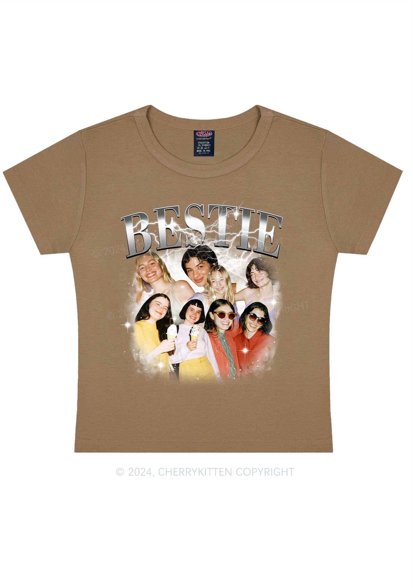 Silver Custom Bestie Photos Y2K Valentine's Day Baby Tee Cherrykitten - Image 9