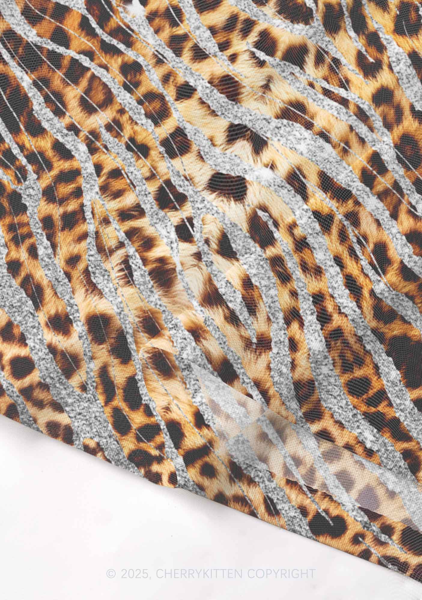 Silver Glitter Leopard Y2K Mesh Cami Tank Cherrykitten - Image 4