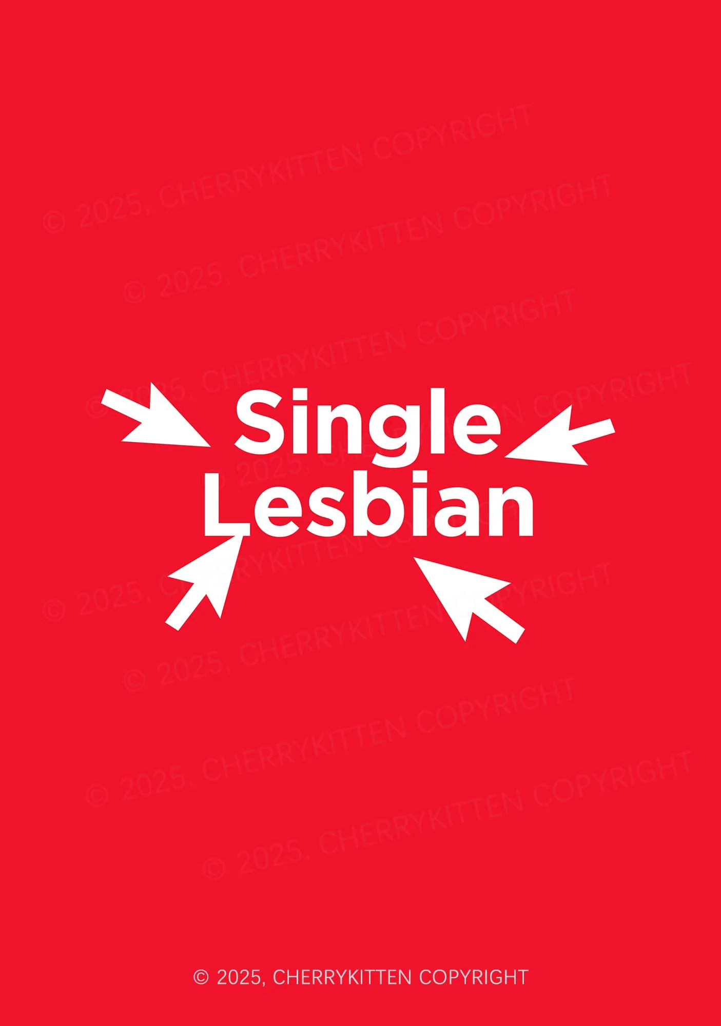 Single Lesbian Pride 1Pc Y2K Pin Badge Cherrykitten - Image 2